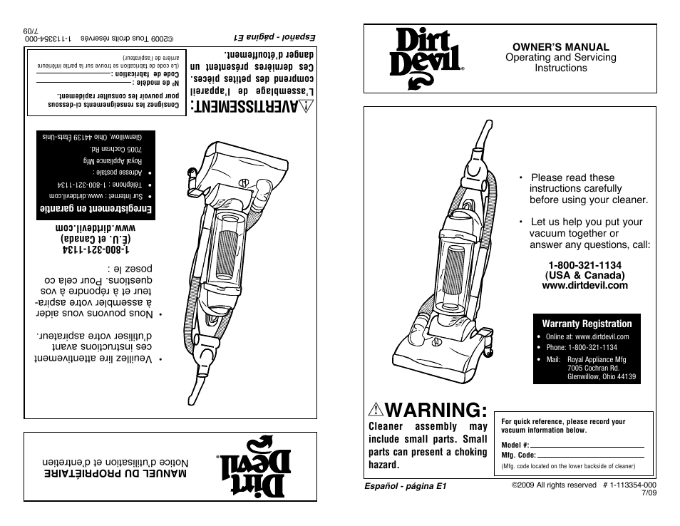 Dirt Devil UD40235B User Manual | 18 pages