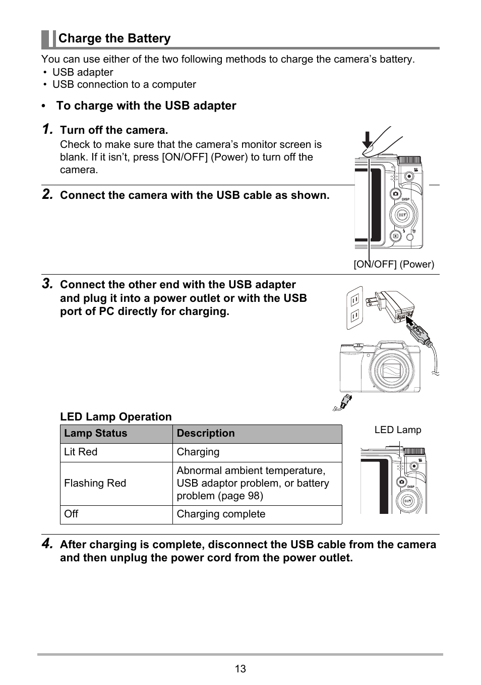 Charge the battery | PRAKTICA luxmedia 16-Z24S User Manual | Page 13 / 112