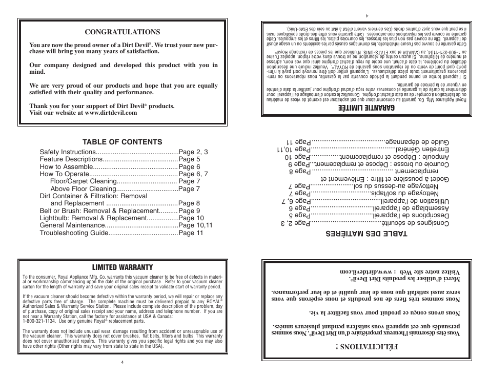 Dirt Devil Dirt Devil User Manual | Page 4 / 18