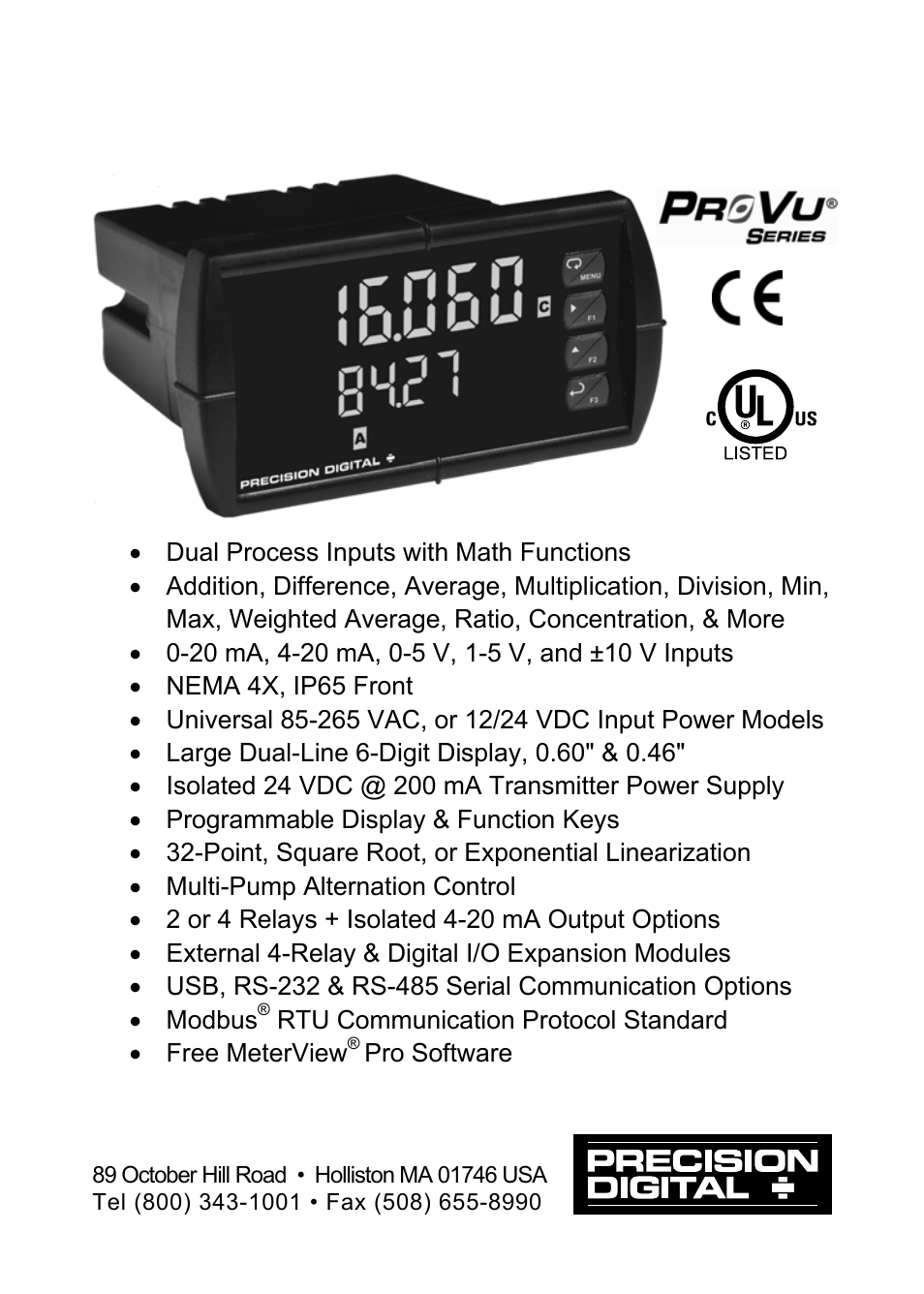 Precision Digital PD6060 User Manual | 104 pages