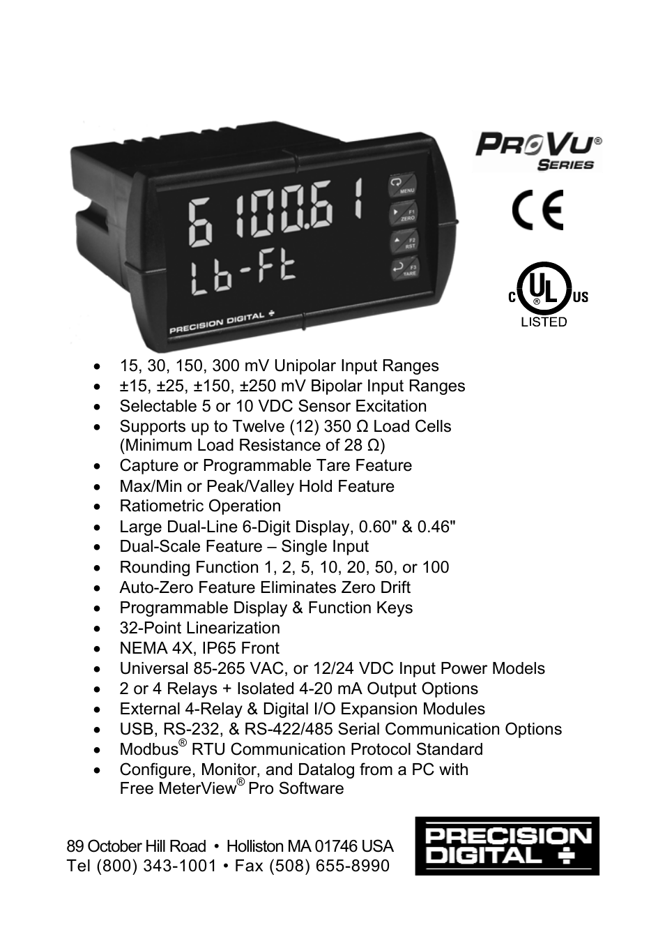 Precision Digital PD6100 User Manual | 100 pages
