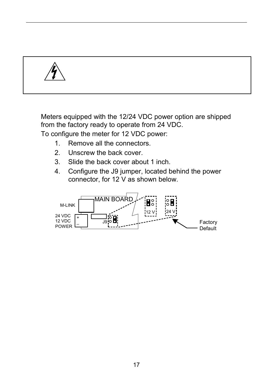 Configuration for 12 or 24 vdc input power option | Precision Digital PD6100 User Manual | Page 17 / 100