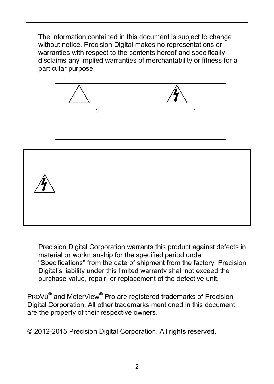 Precision Digital PD6100 User Manual | Page 2 / 100
