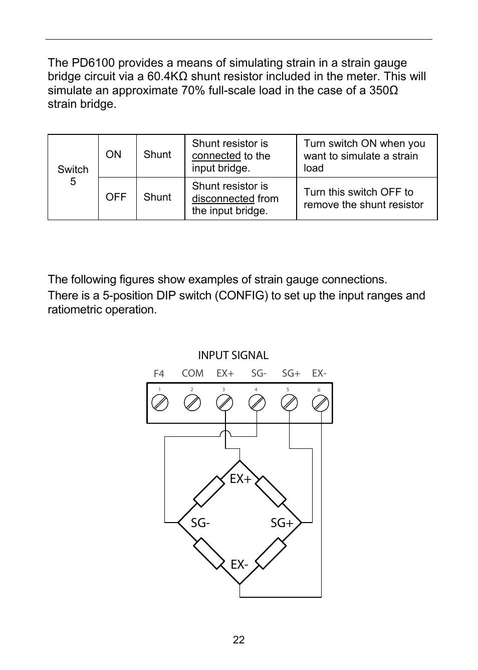 Ex+ ex- sg- sg | Precision Digital PD6100 User Manual | Page 22 / 100