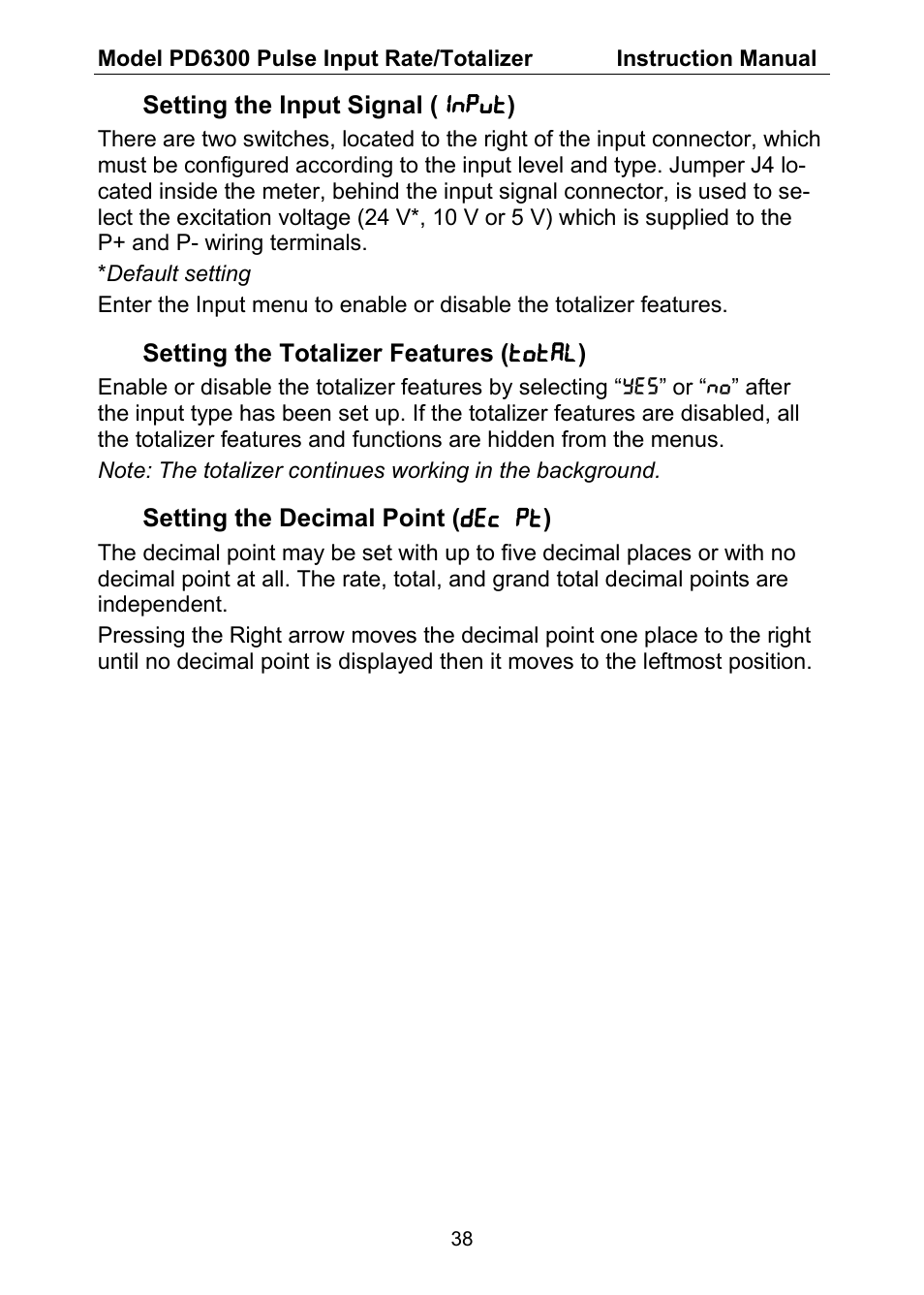 Precision Digital PD6300 User Manual | Page 38 / 96