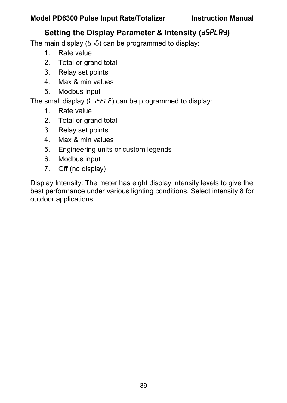 Precision Digital PD6300 User Manual | Page 39 / 96