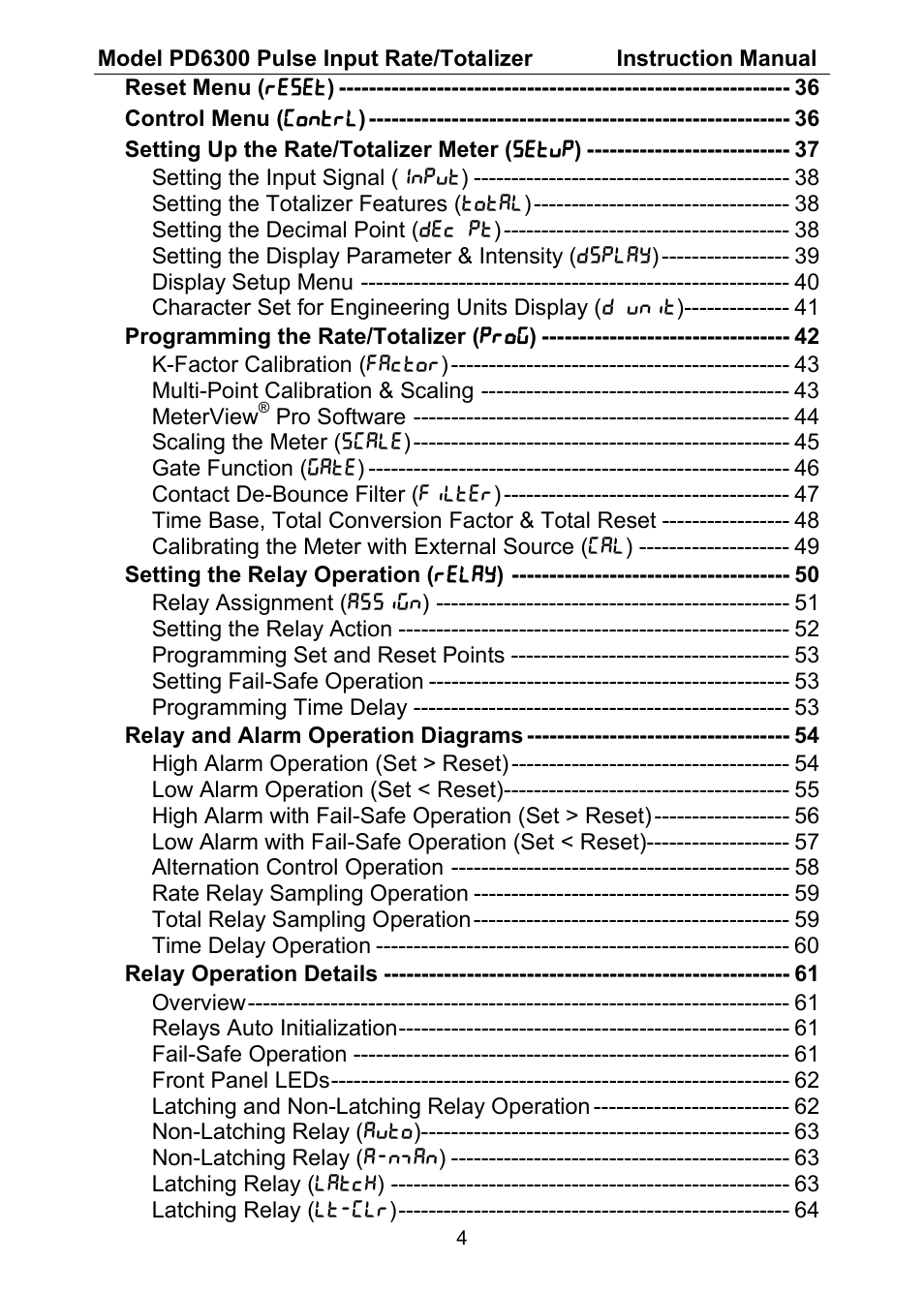 Precision Digital PD6300 User Manual | Page 4 / 96