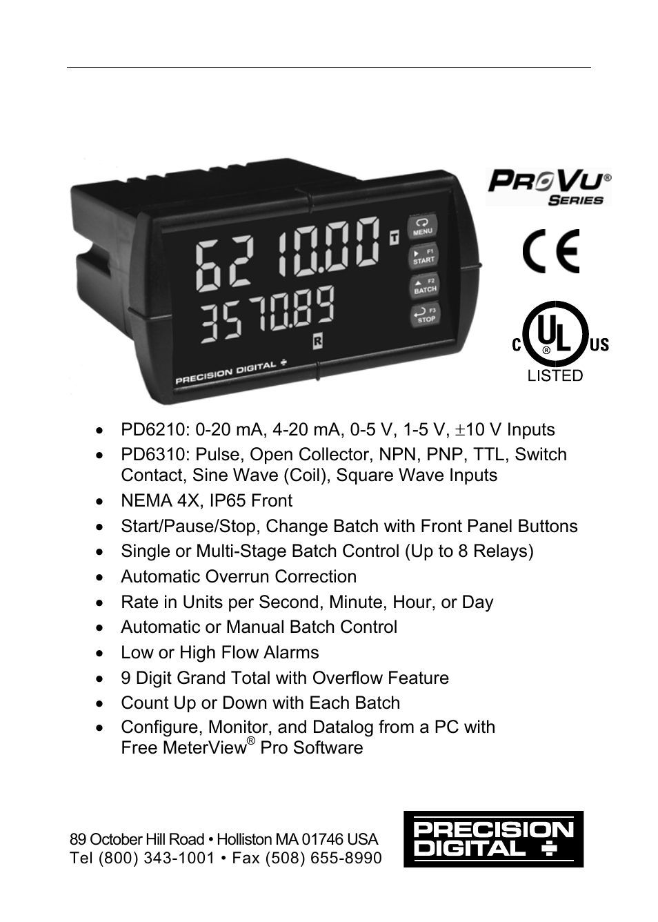 Precision Digital PD6310 User Manual | 100 pages