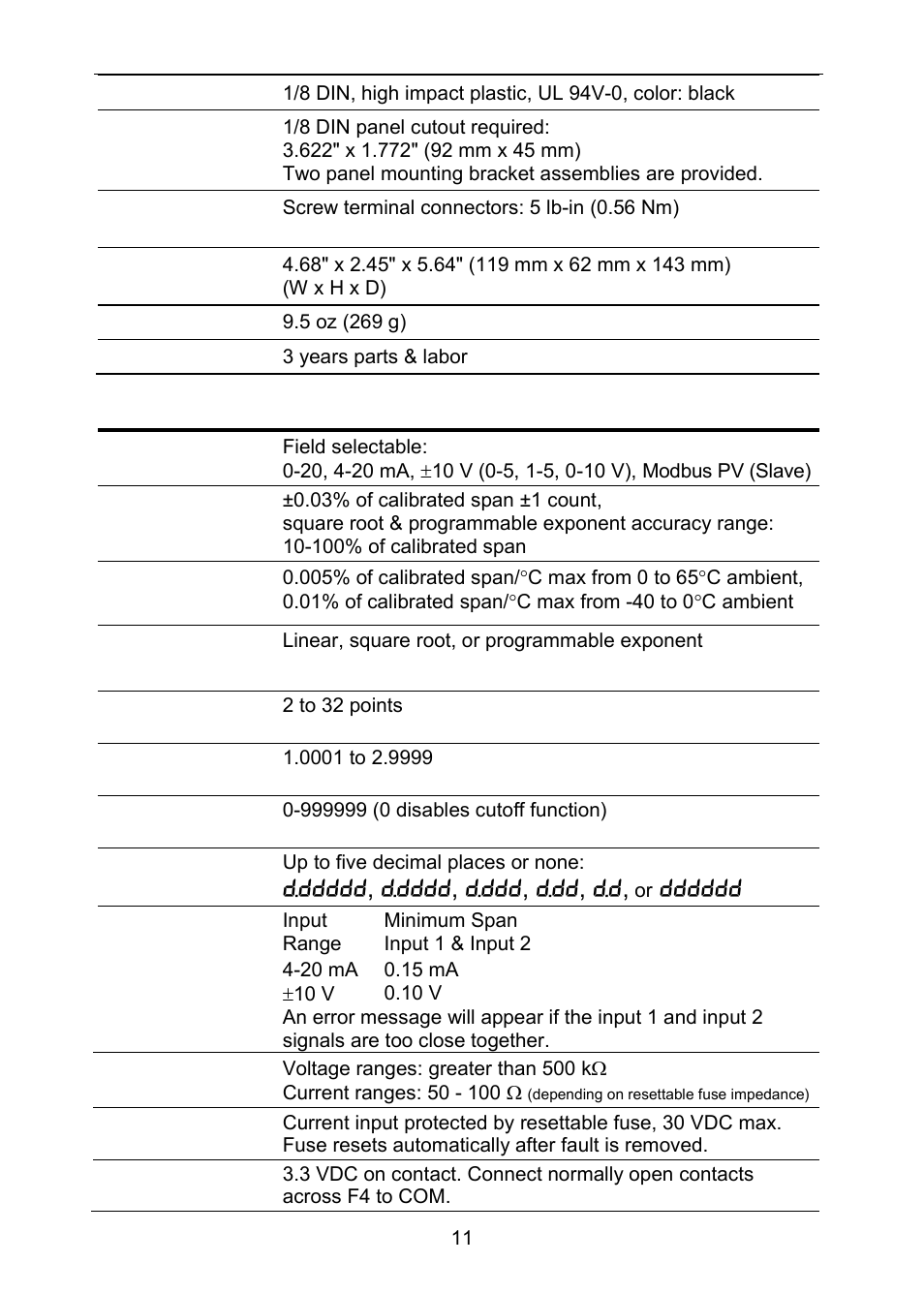 Pd6210 process input | Precision Digital PD6310 User Manual | Page 11 / 100