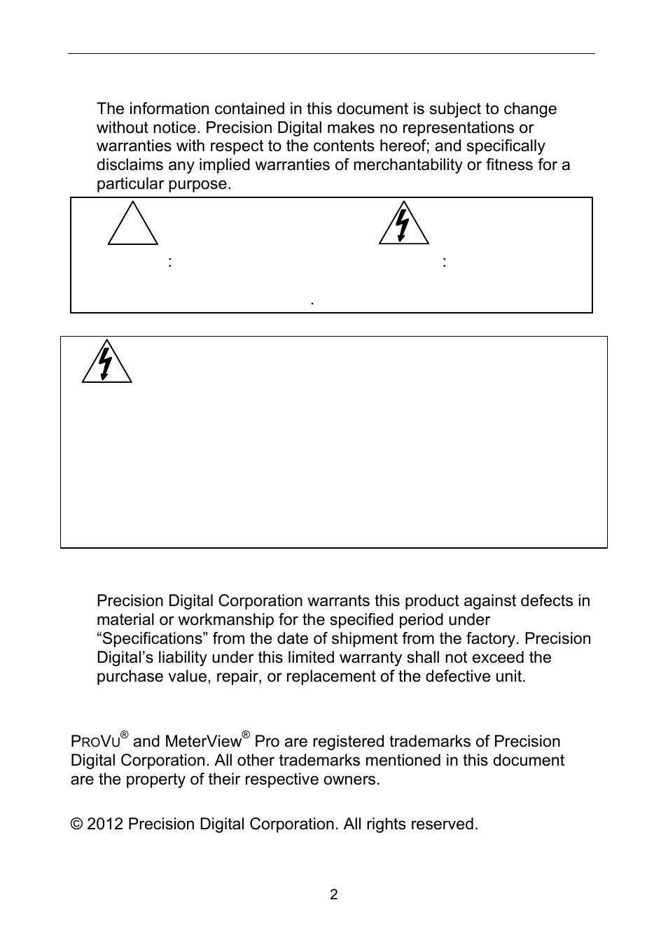 Precision Digital PD6310 User Manual | Page 2 / 100