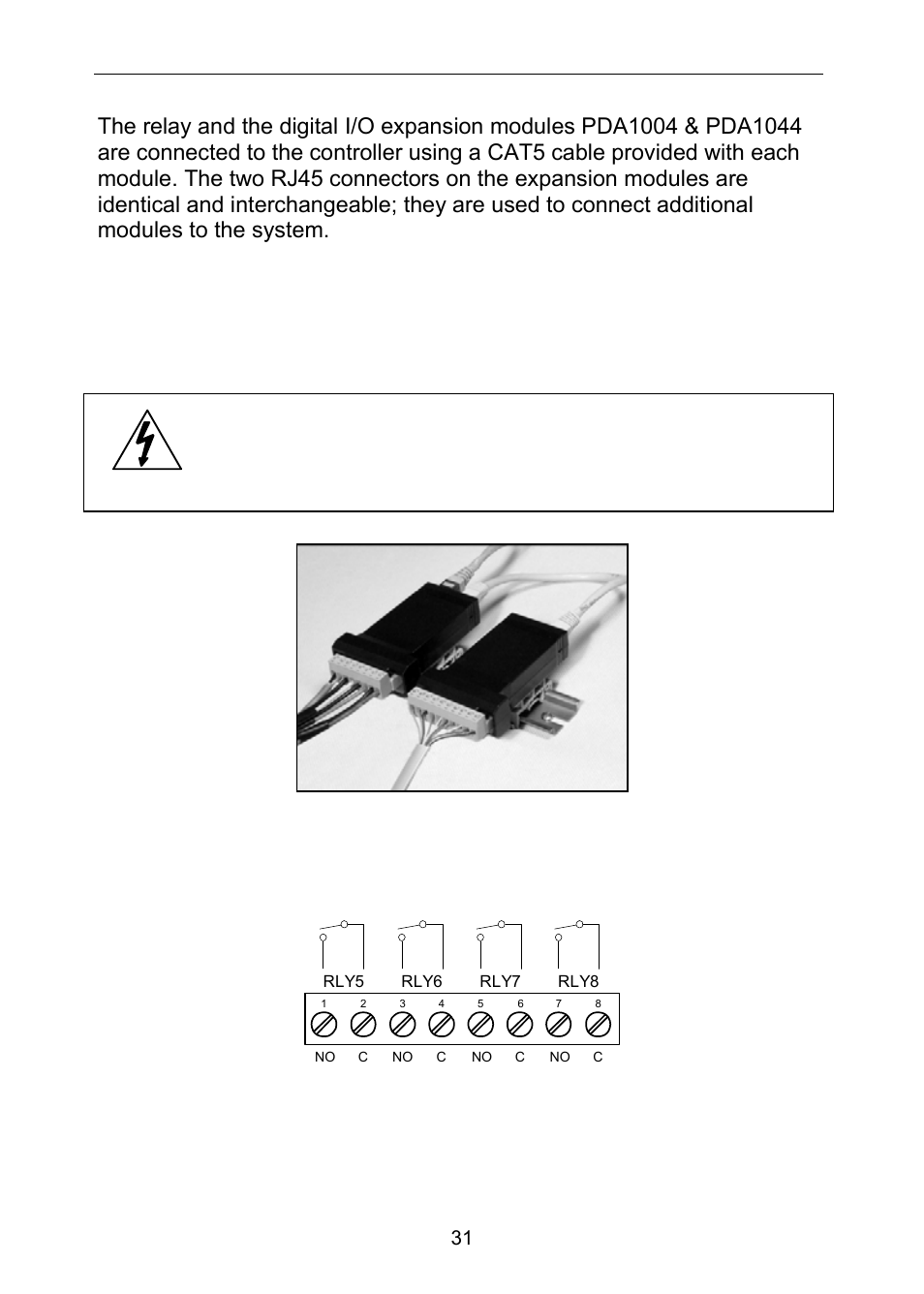 External relay & digital i/o connections, Figure 24: external relays module connections | Precision Digital PD6310 User Manual | Page 31 / 100