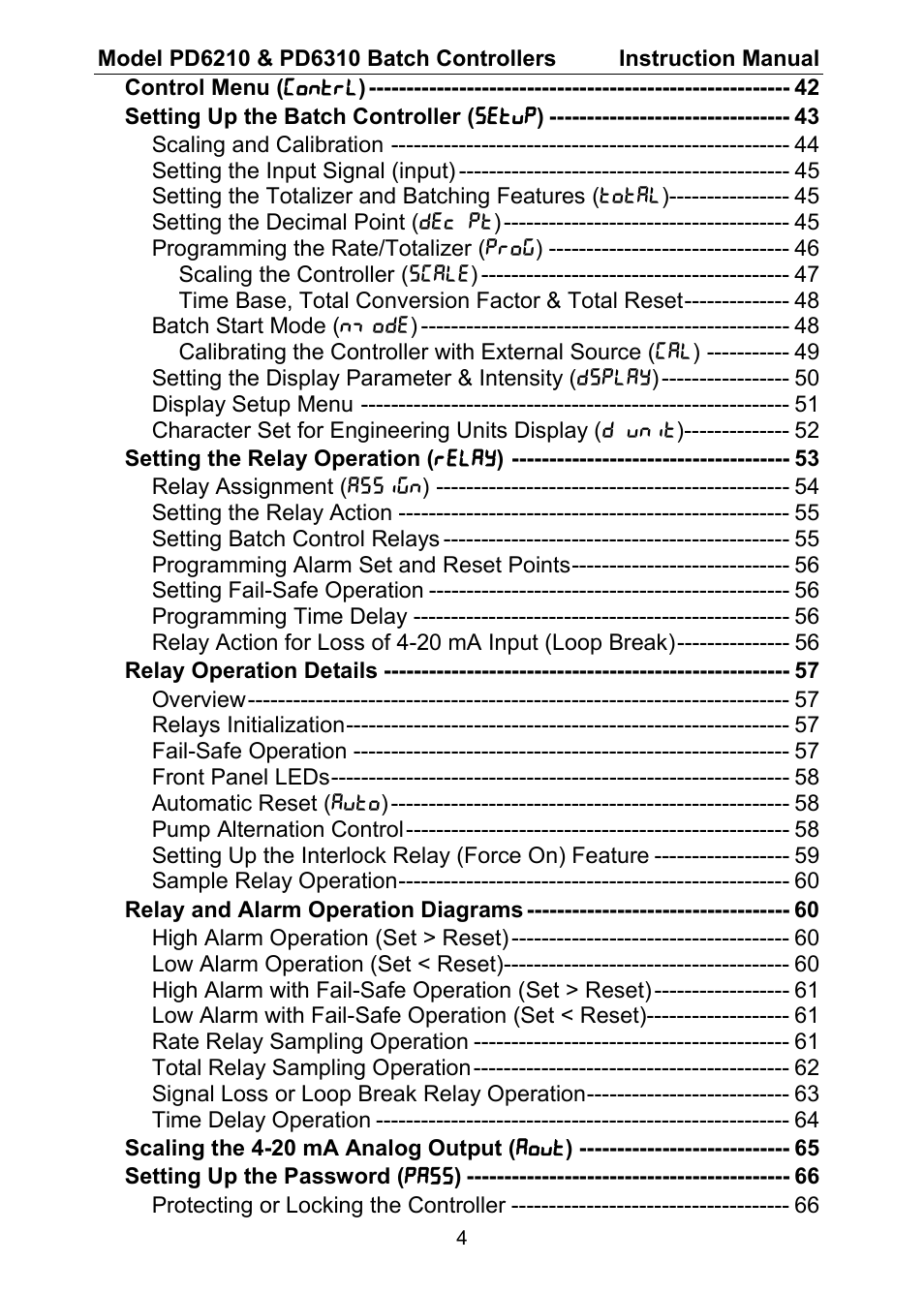 Precision Digital PD6310 User Manual | Page 4 / 104