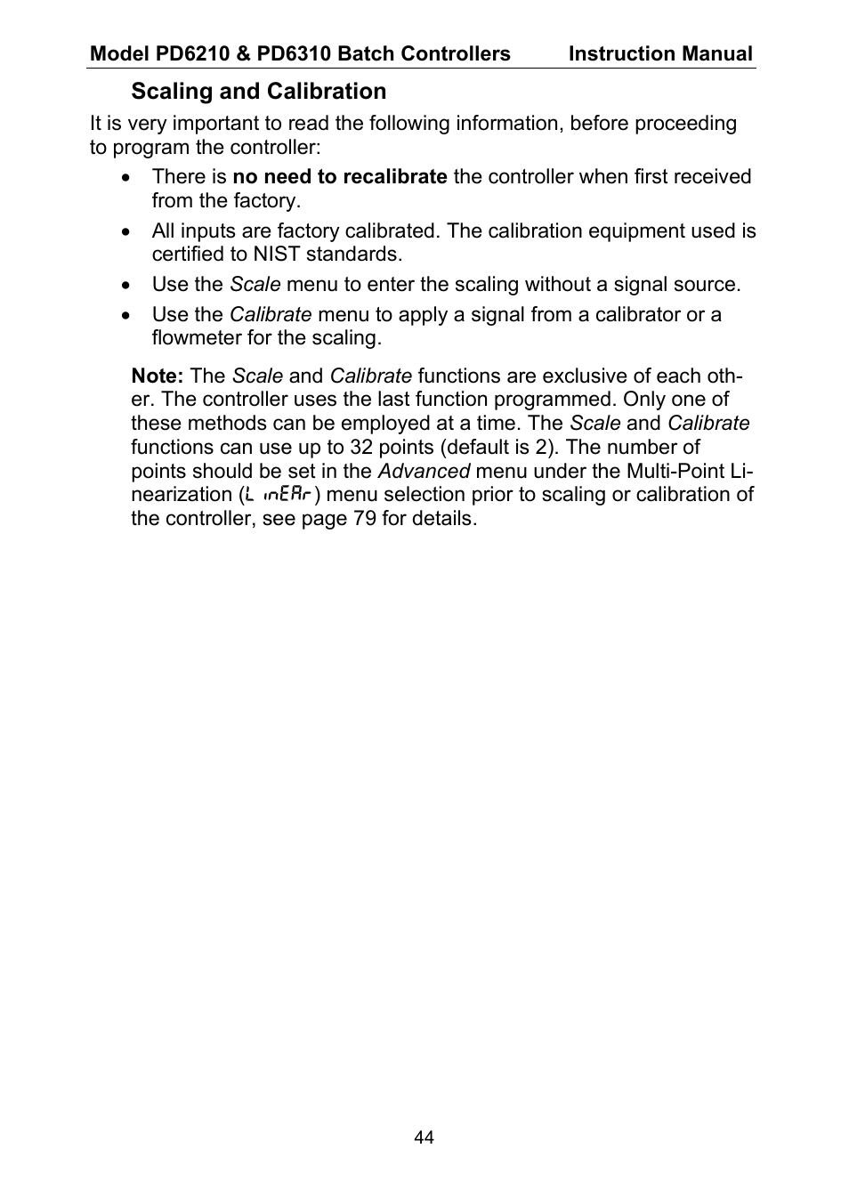 Precision Digital PD6310 User Manual | Page 44 / 104