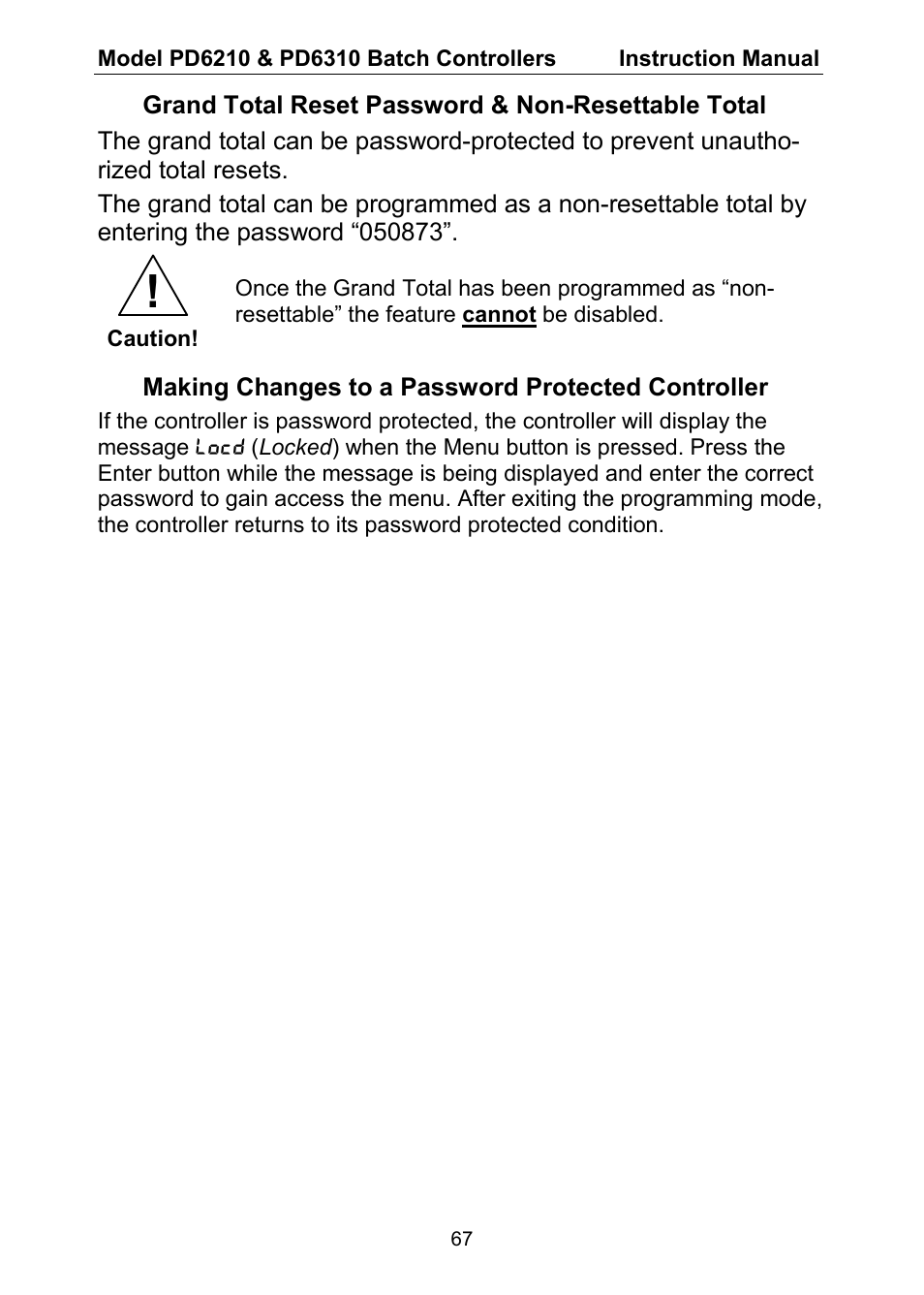 Precision Digital PD6310 User Manual | Page 67 / 104