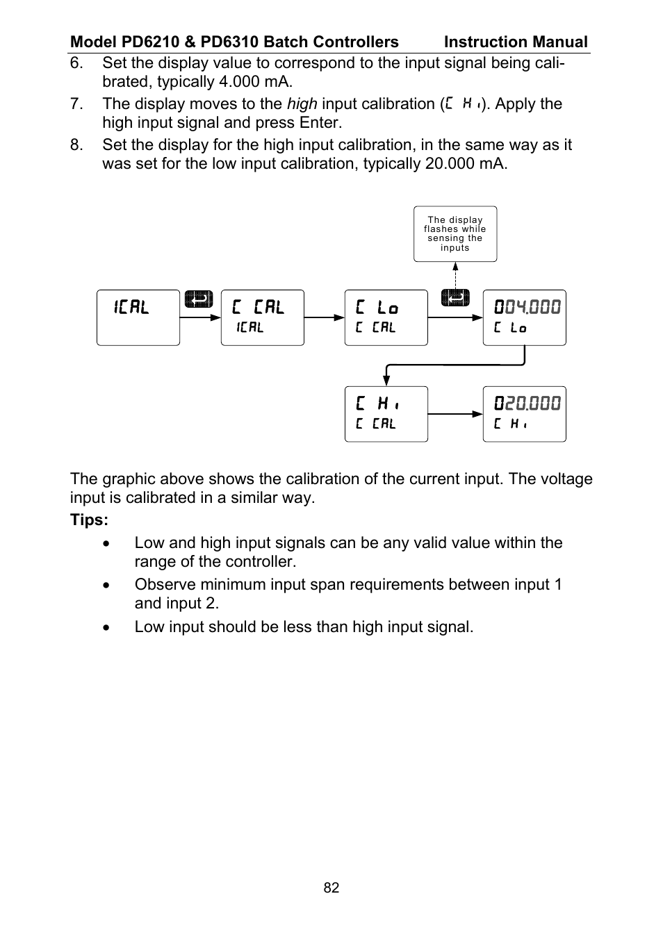 C cal, C lo, C hi | Ical | Precision Digital PD6310 User Manual | Page 82 / 104
