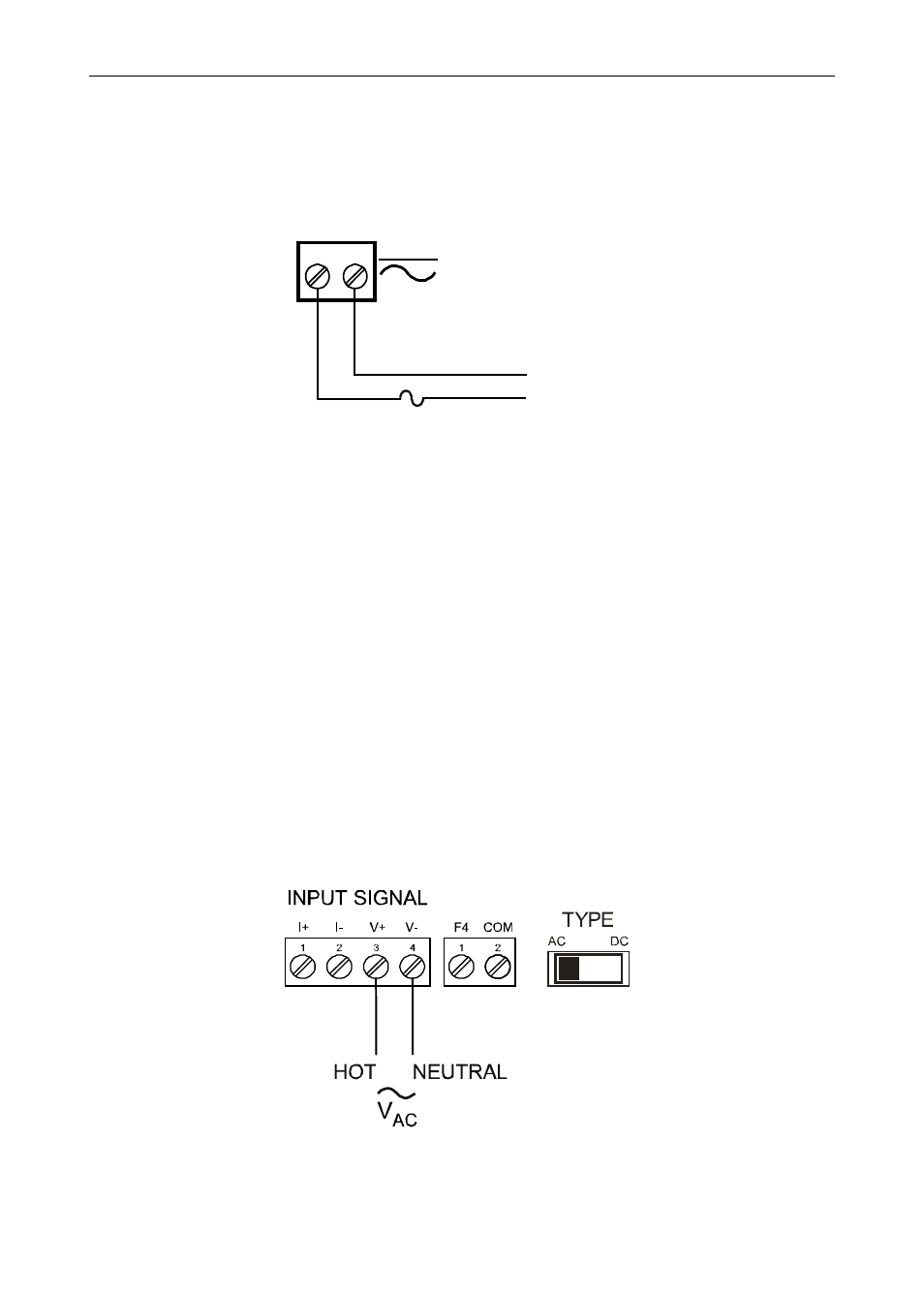 Power connections, Signal connections, Voltage input | Precision Digital PD6400 User Manual | Page 19 / 96