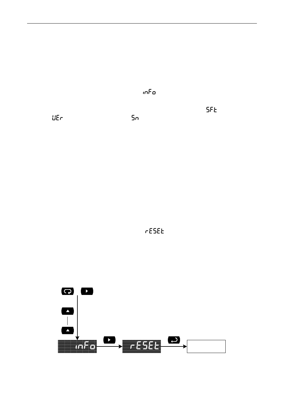 Info, Reset, Troubleshooting | Determining software version, Reset meter to factory defaults | Precision Digital PD865 User Manual | Page 63 / 84