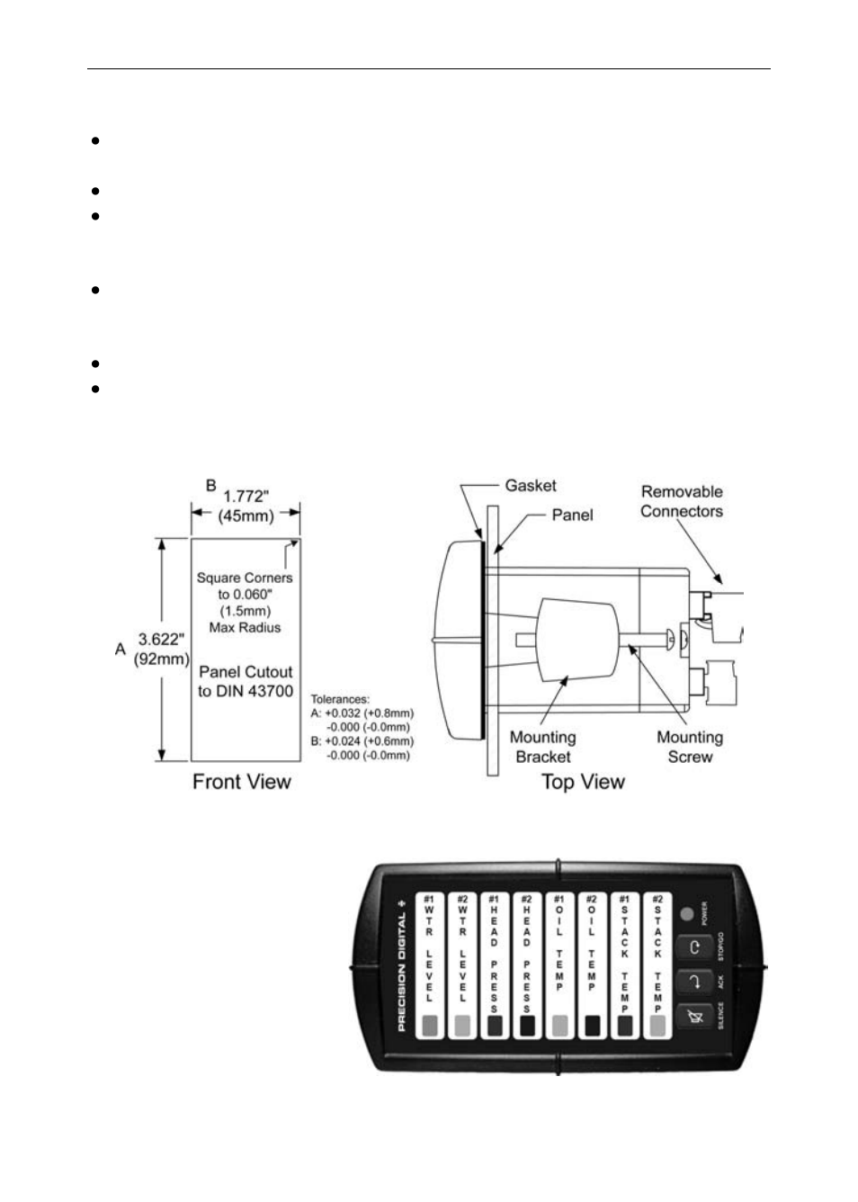 Panel mounting | Precision Digital PD138 User Manual | Page 10 / 36