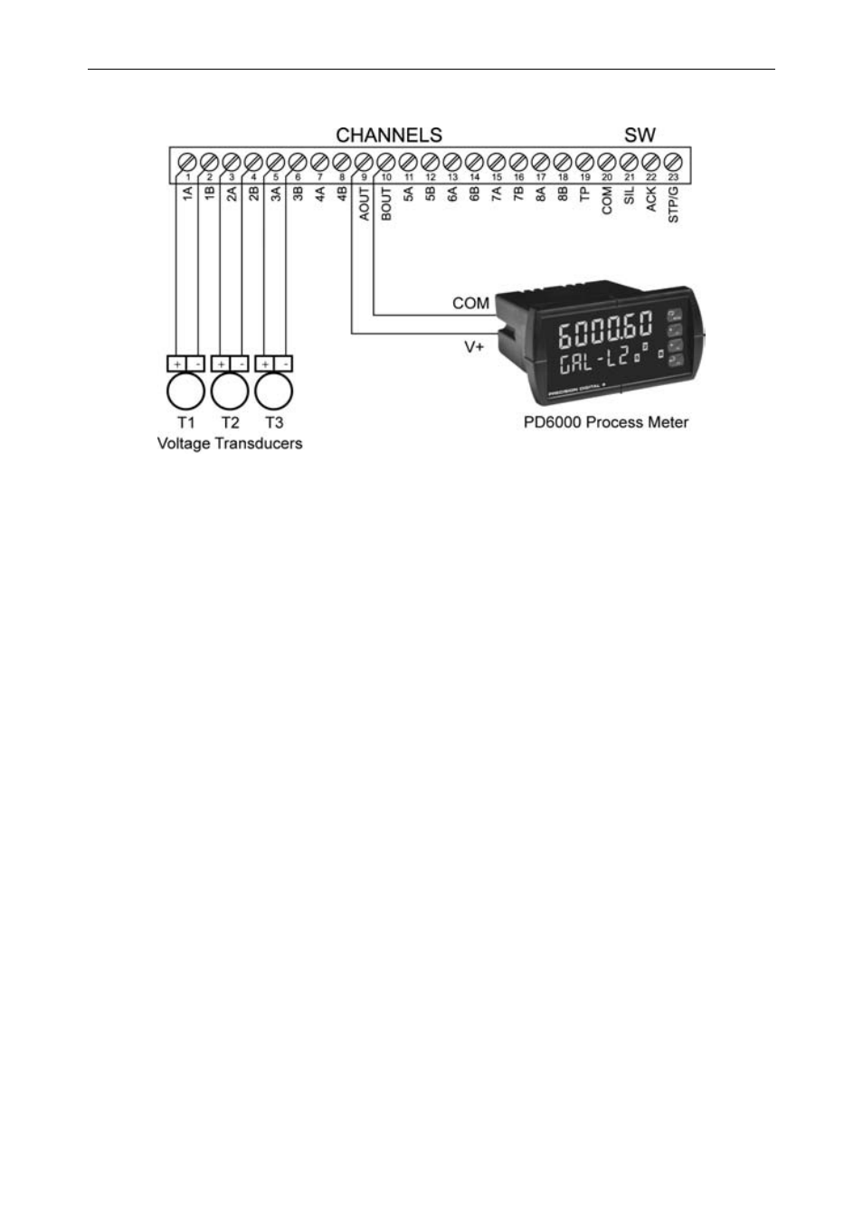Voltage inputs | Precision Digital PD138 User Manual | Page 14 / 36