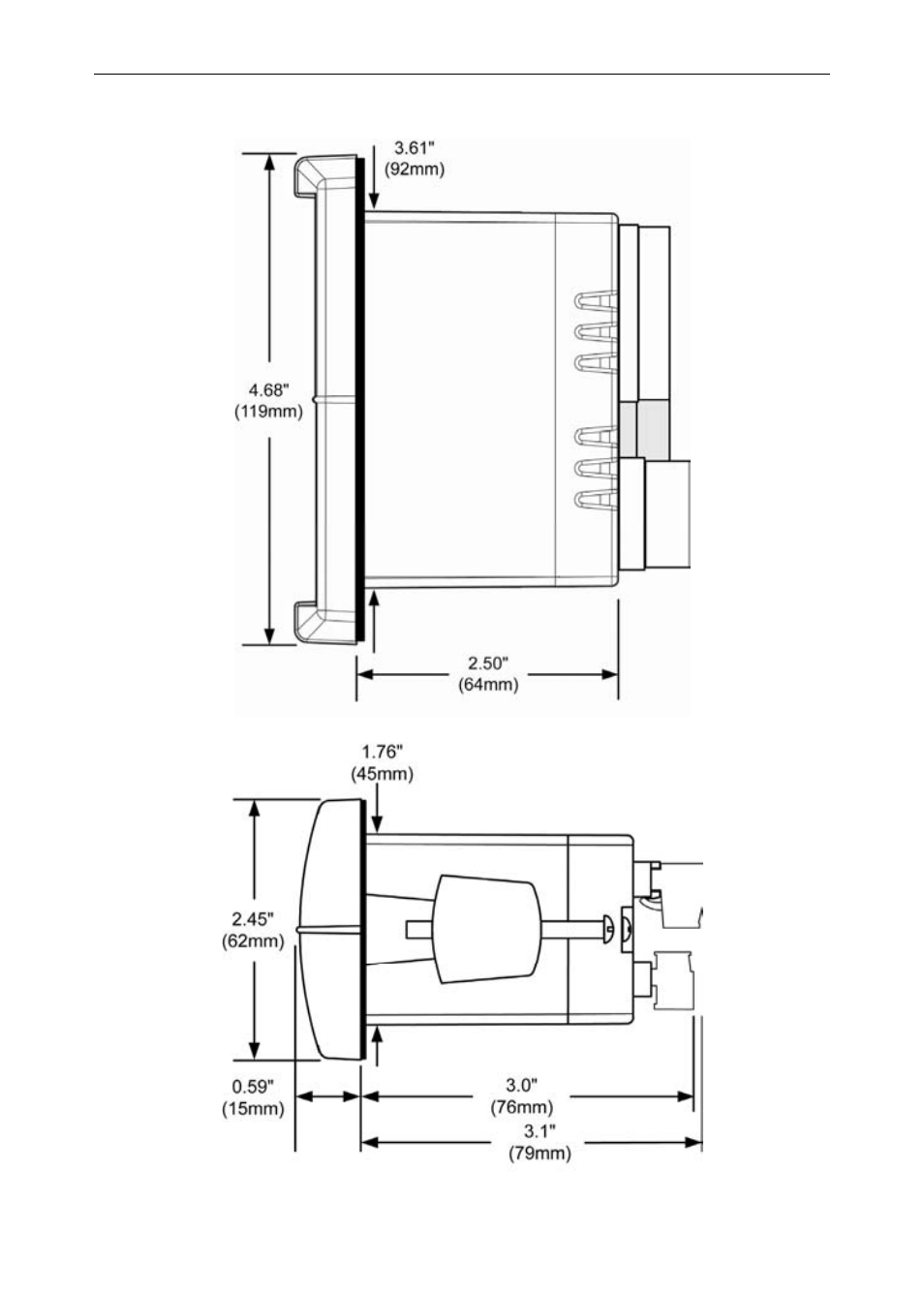 Mounting dimensions | Precision Digital PD138 User Manual | Page 34 / 36
