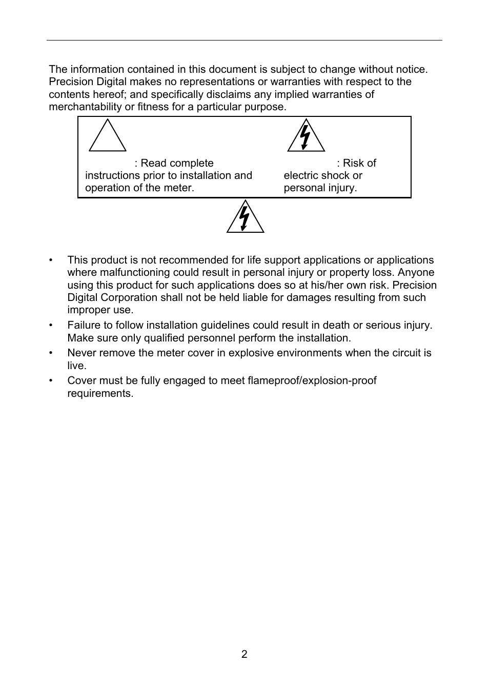 Precision Digital PD663 User Manual | Page 2 / 36