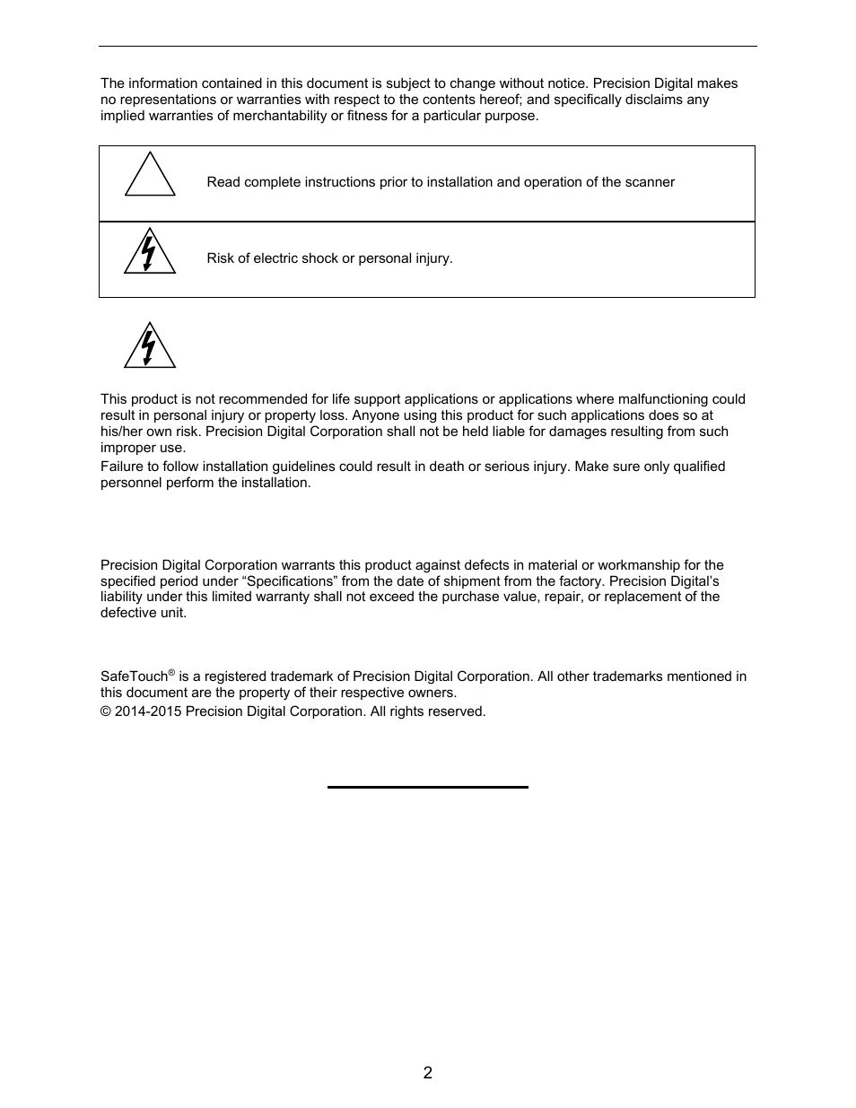 Disclaimer, Limited warranty, Registered trademarks | Precision Digital PD6730X User Manual | Page 2 / 100