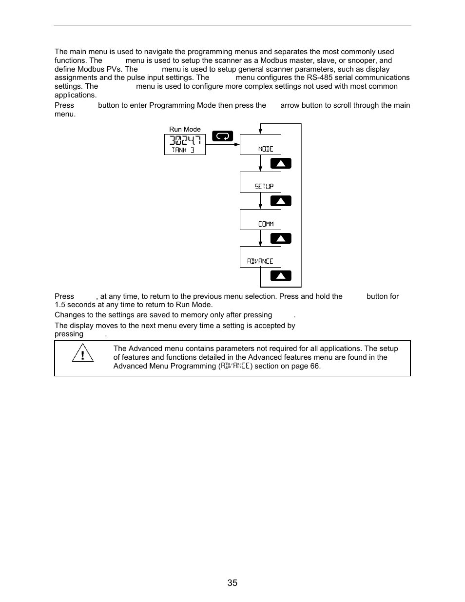 Main menu programming | Precision Digital PD6730X User Manual | Page 35 / 100