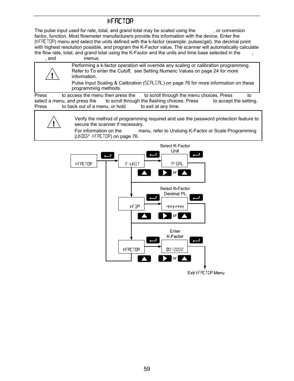 Entering the k-factor ( kfactor ) | Precision Digital PD6730X User Manual | Page 59 / 100