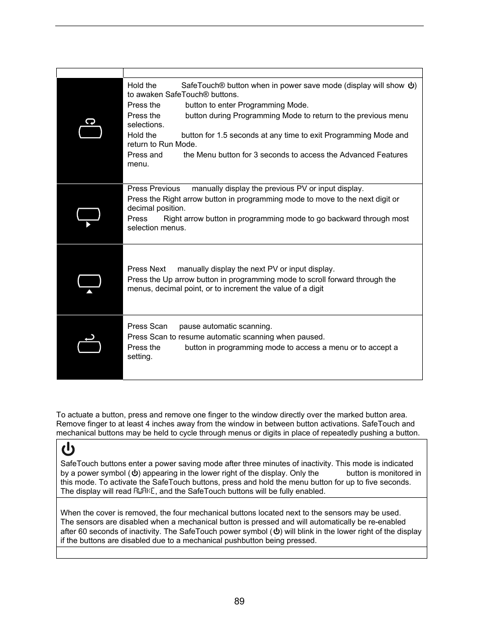 Operation, Front panel buttons operation | Precision Digital PD6730X User Manual | Page 89 / 100