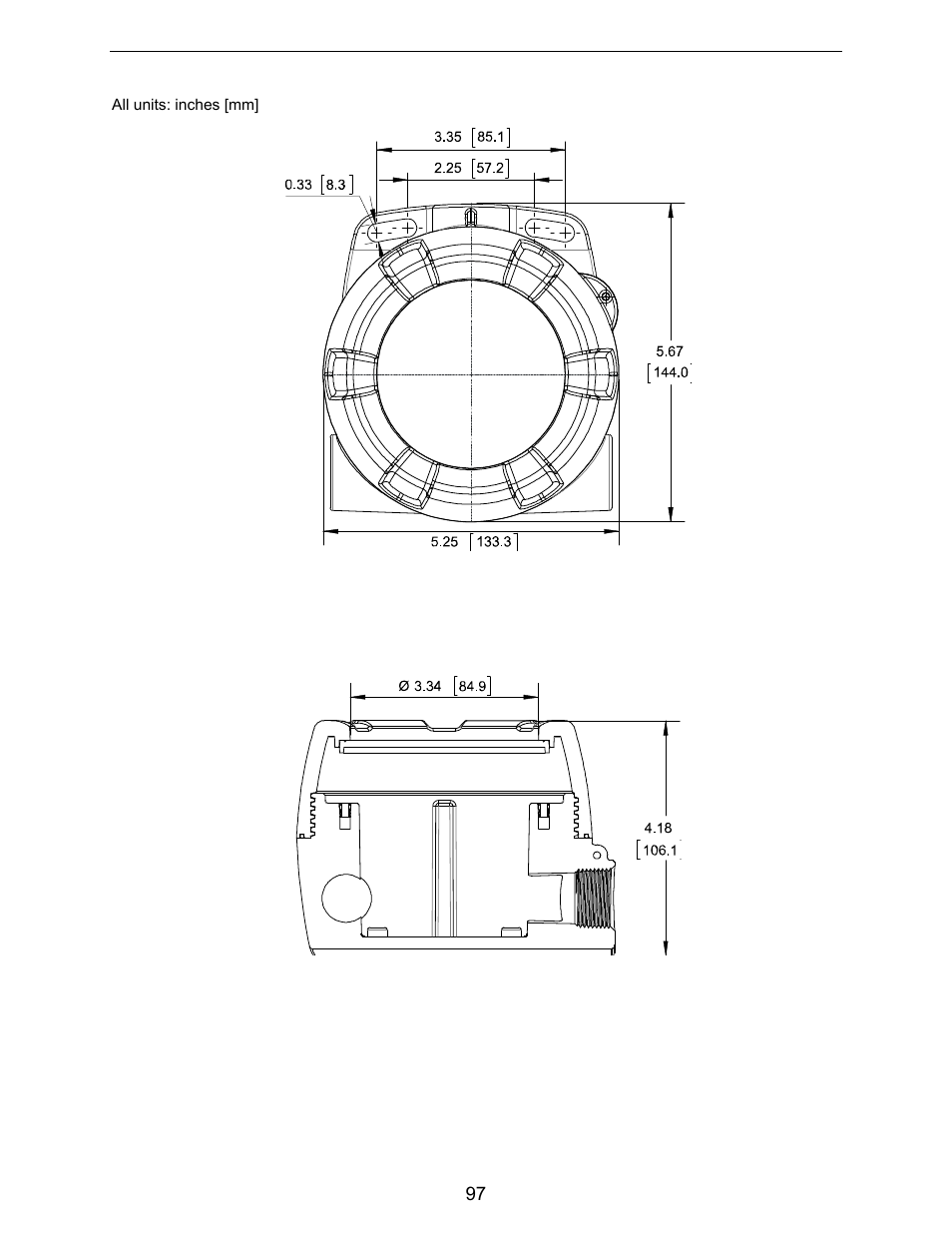 Mounting dimensions | Precision Digital PD6730X User Manual | Page 97 / 100