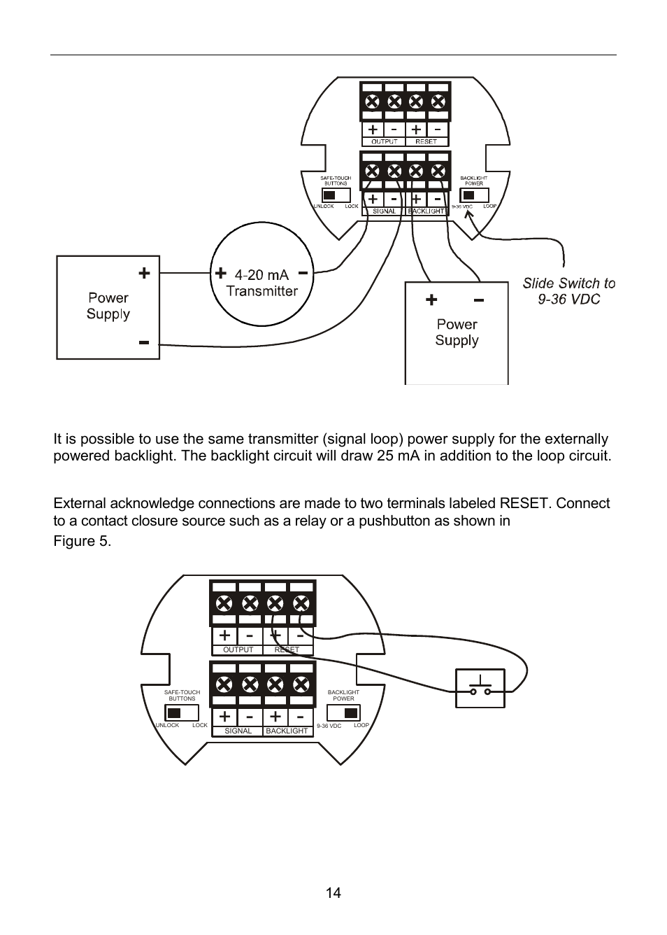 External acknowledge connection | Precision Digital PD6800 User Manual | Page 14 / 48