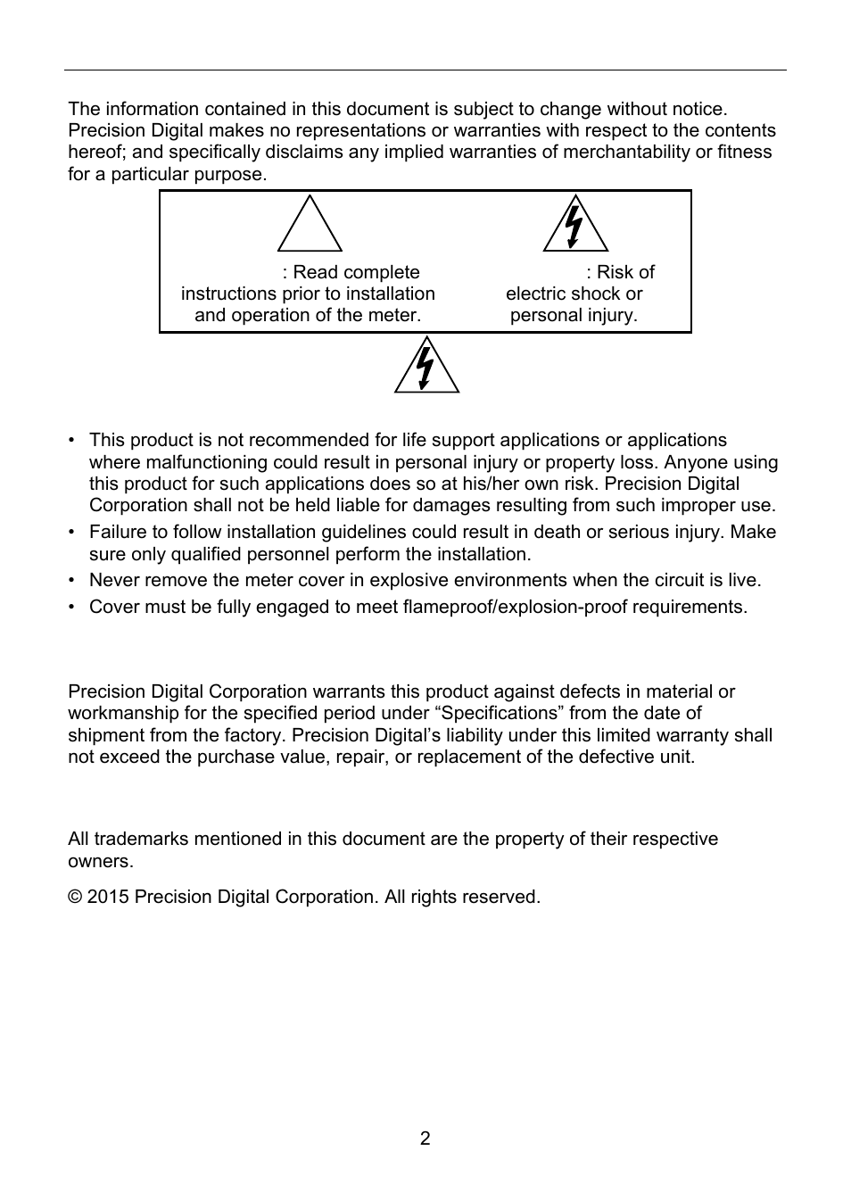 Precision Digital PD6800 User Manual | Page 2 / 48