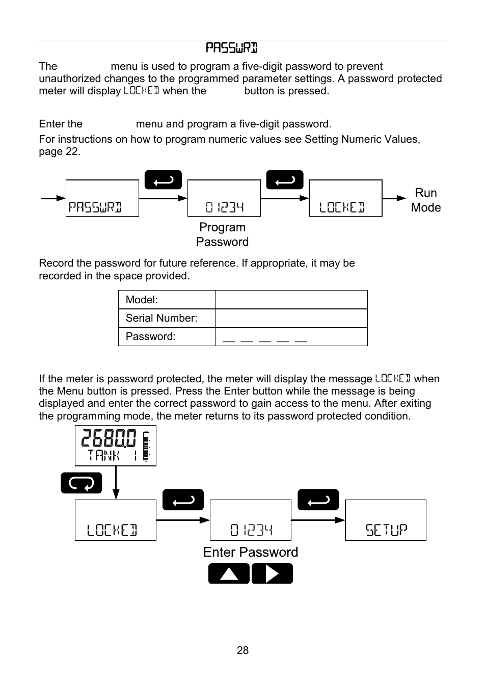 Setting up the password ( passwrd ) | Precision Digital PD6800 User Manual | Page 28 / 48