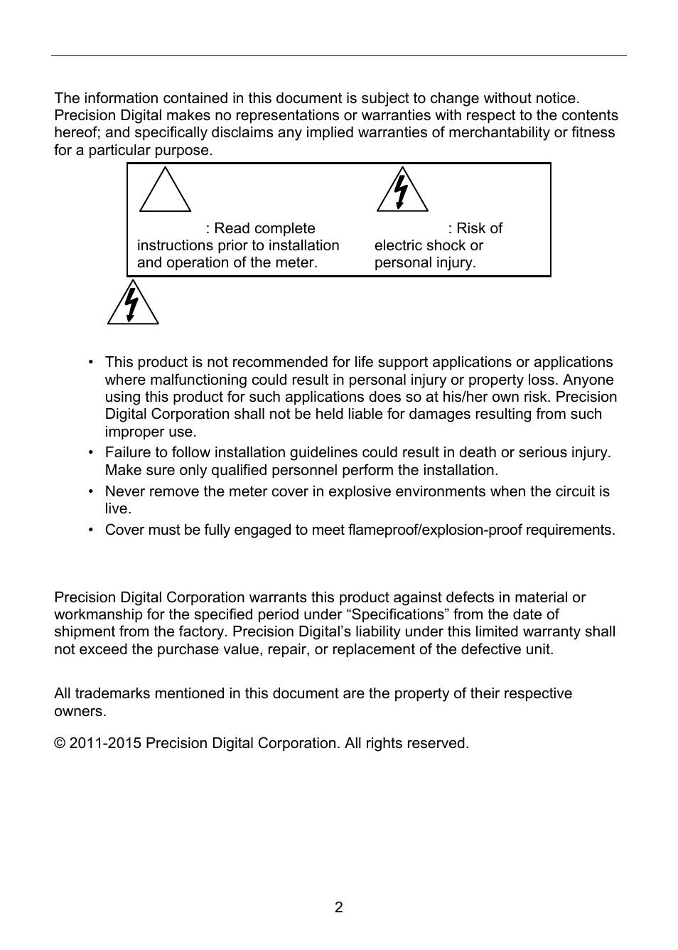 Precision Digital PD6820 User Manual | Page 2 / 52