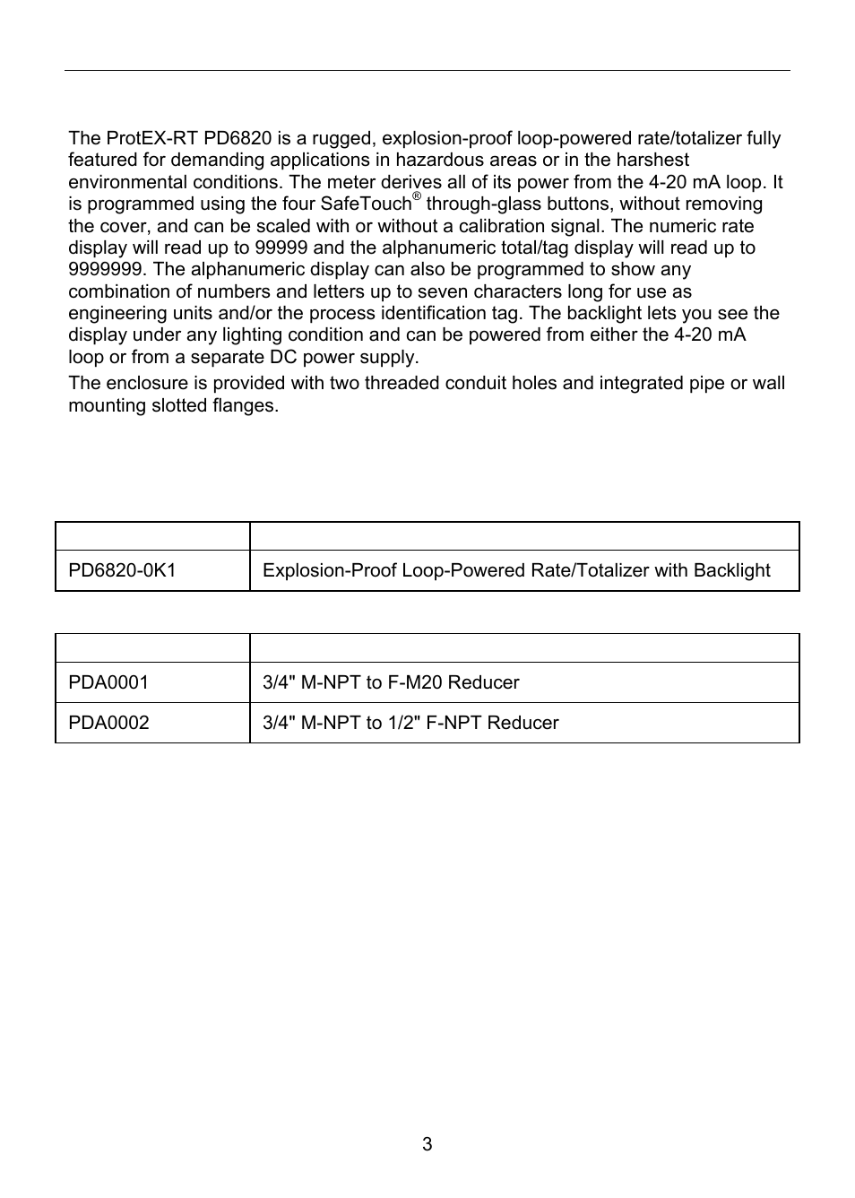 Introduction, Ordering information, Accessories | Precision Digital PD6820 User Manual | Page 3 / 52