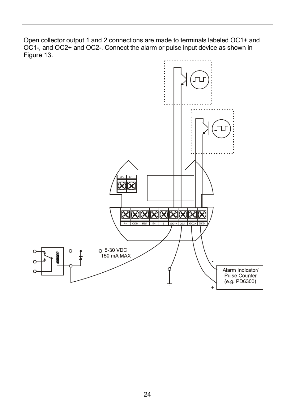 Open collector output connections | Precision Digital PD6830 User Manual | Page 24 / 100