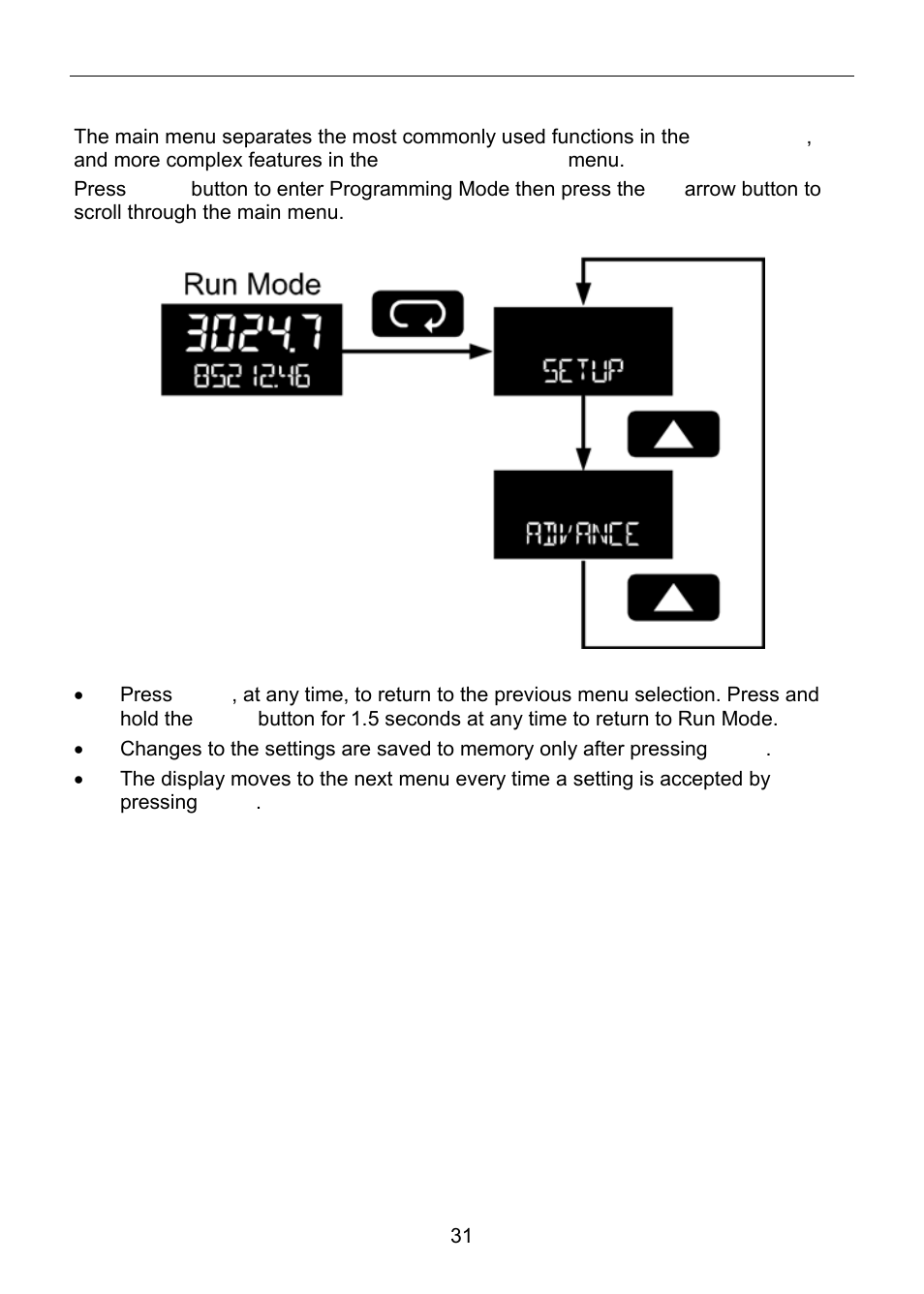 Main menu | Precision Digital PD6830 User Manual | Page 31 / 100