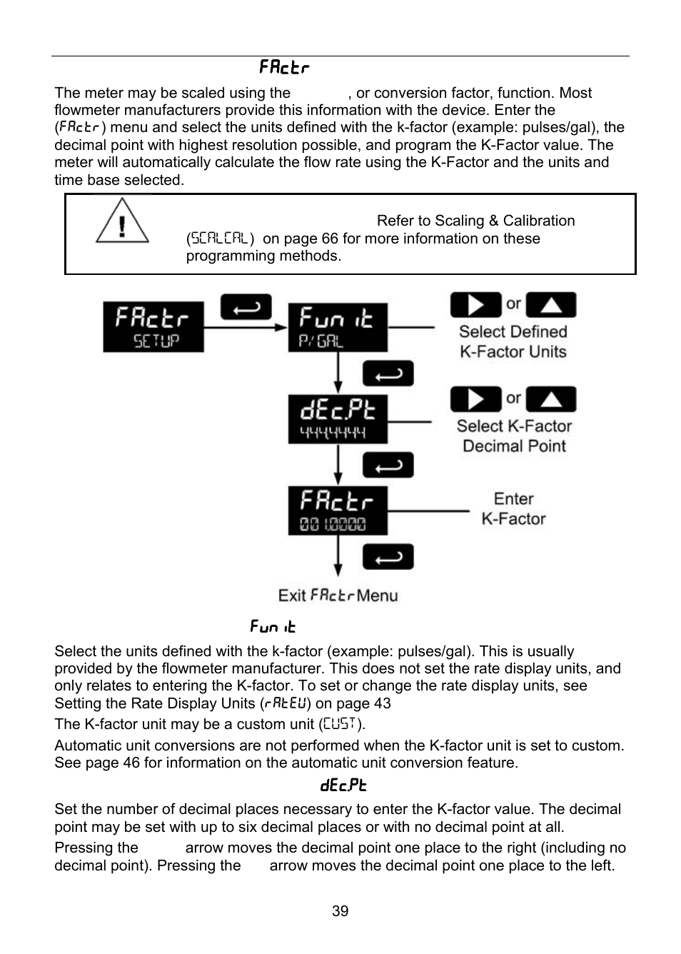 Entering the k-factor ( factr ) | Precision Digital PD6830 User Manual | Page 39 / 100