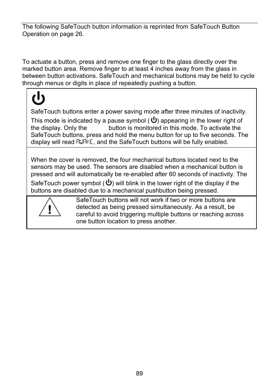 Safetouch button operation | Precision Digital PD6830 User Manual | Page 89 / 100