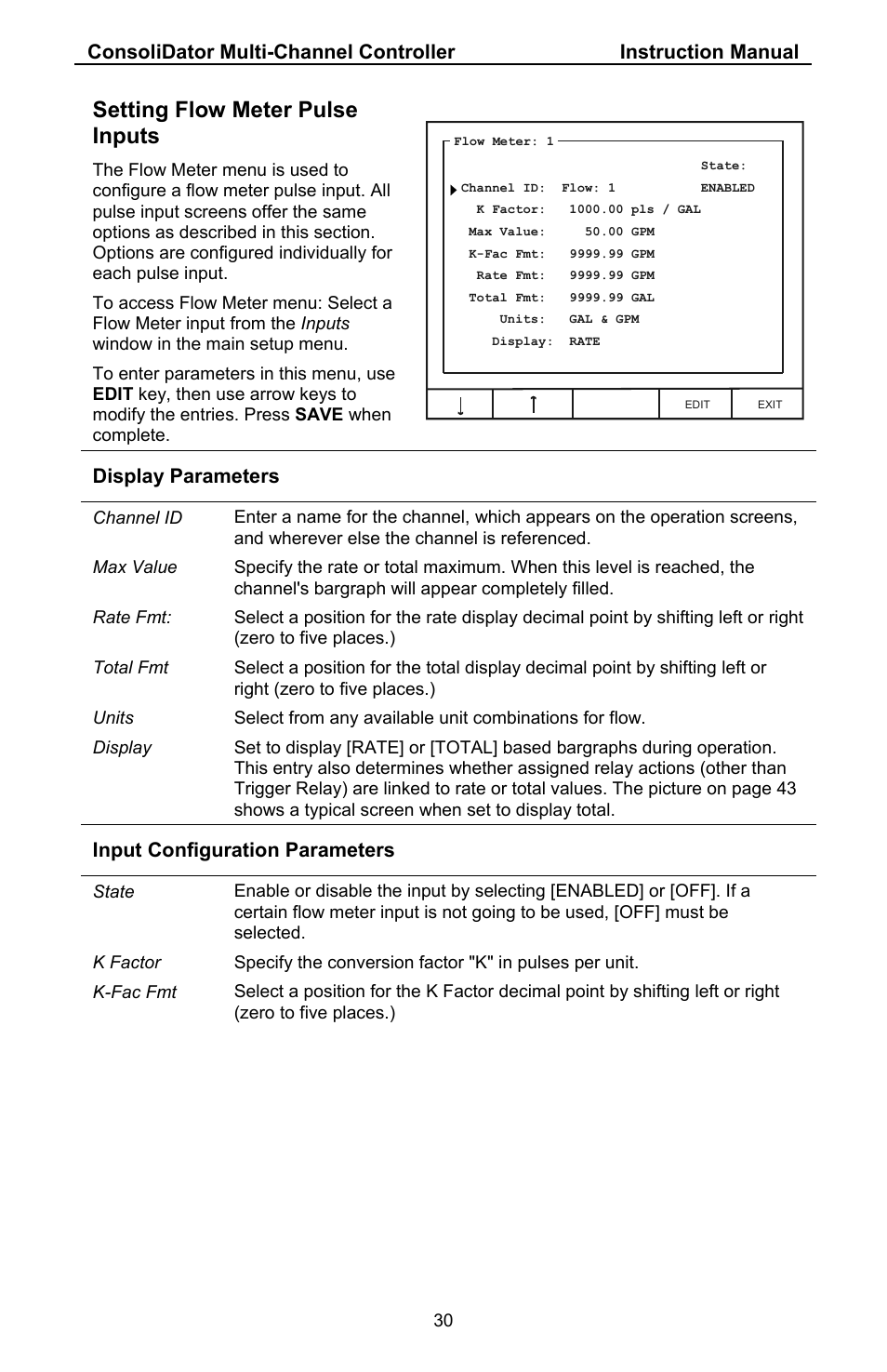 Setting flow meter pulse inputs | Precision Digital PD941 User Manual | Page 30 / 56