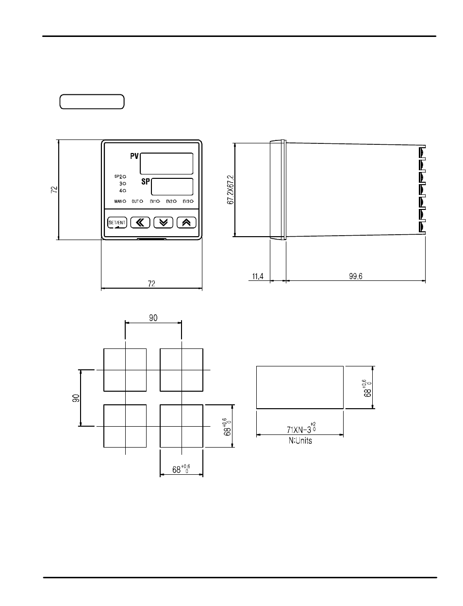 M (inch) - for reference only units: m | Precision Digital PD540 User Manual | Page 42 / 60