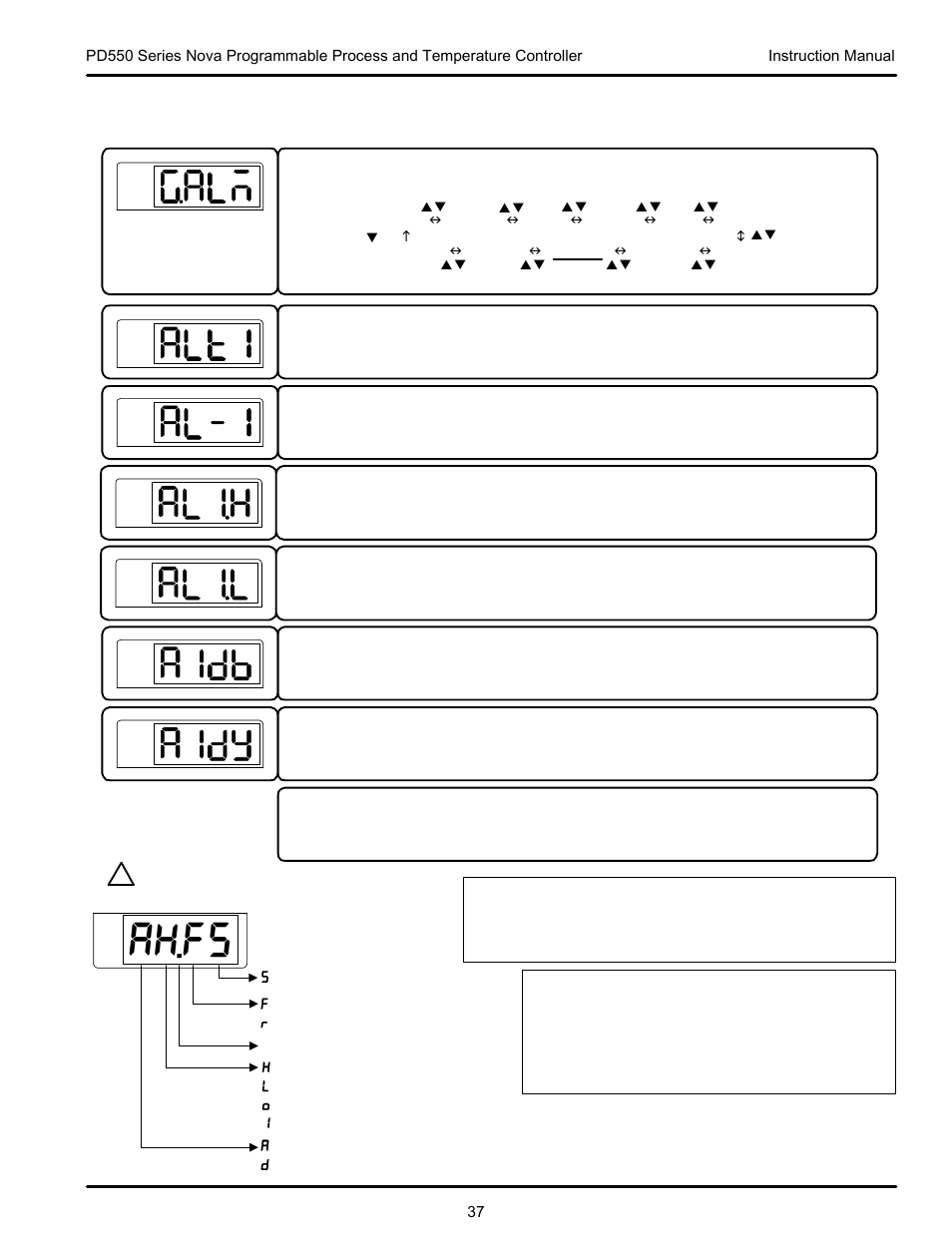 Ah.fs, 9 alarm group (g.alm) | Precision Digital PD554 User Manual | Page 37 / 64