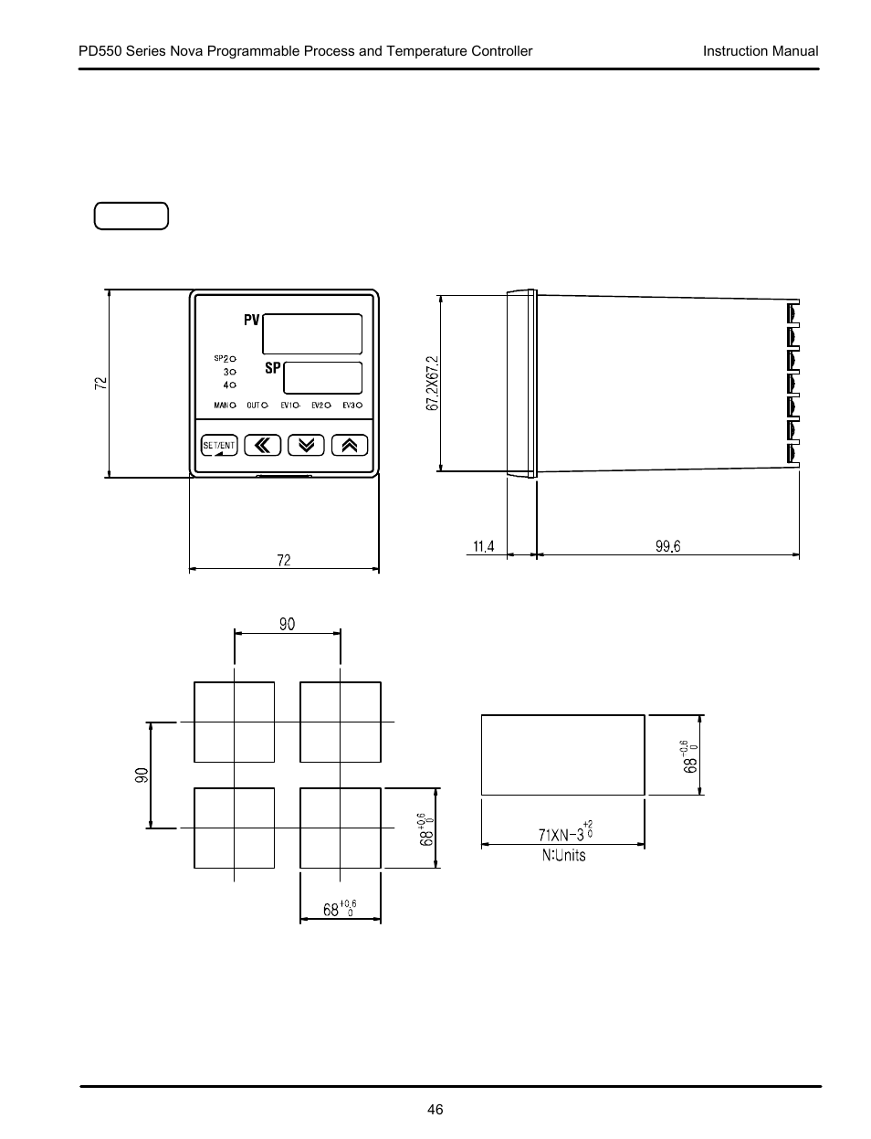 M (inch) - for reference only units: m | Precision Digital PD554 User Manual | Page 46 / 64