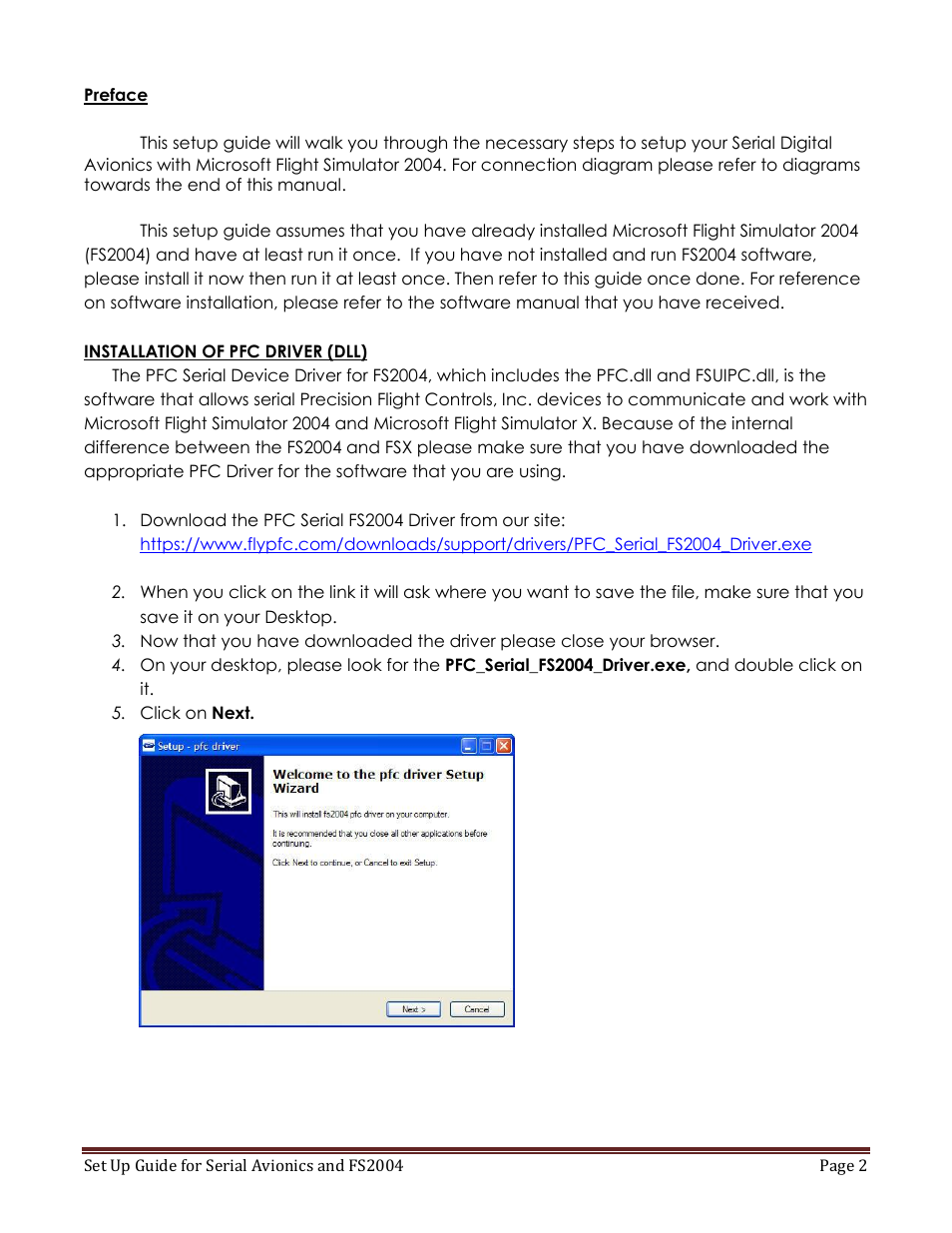 Precision Flight Serial Avionics and FS2004 User Manual | Page 2 / 8