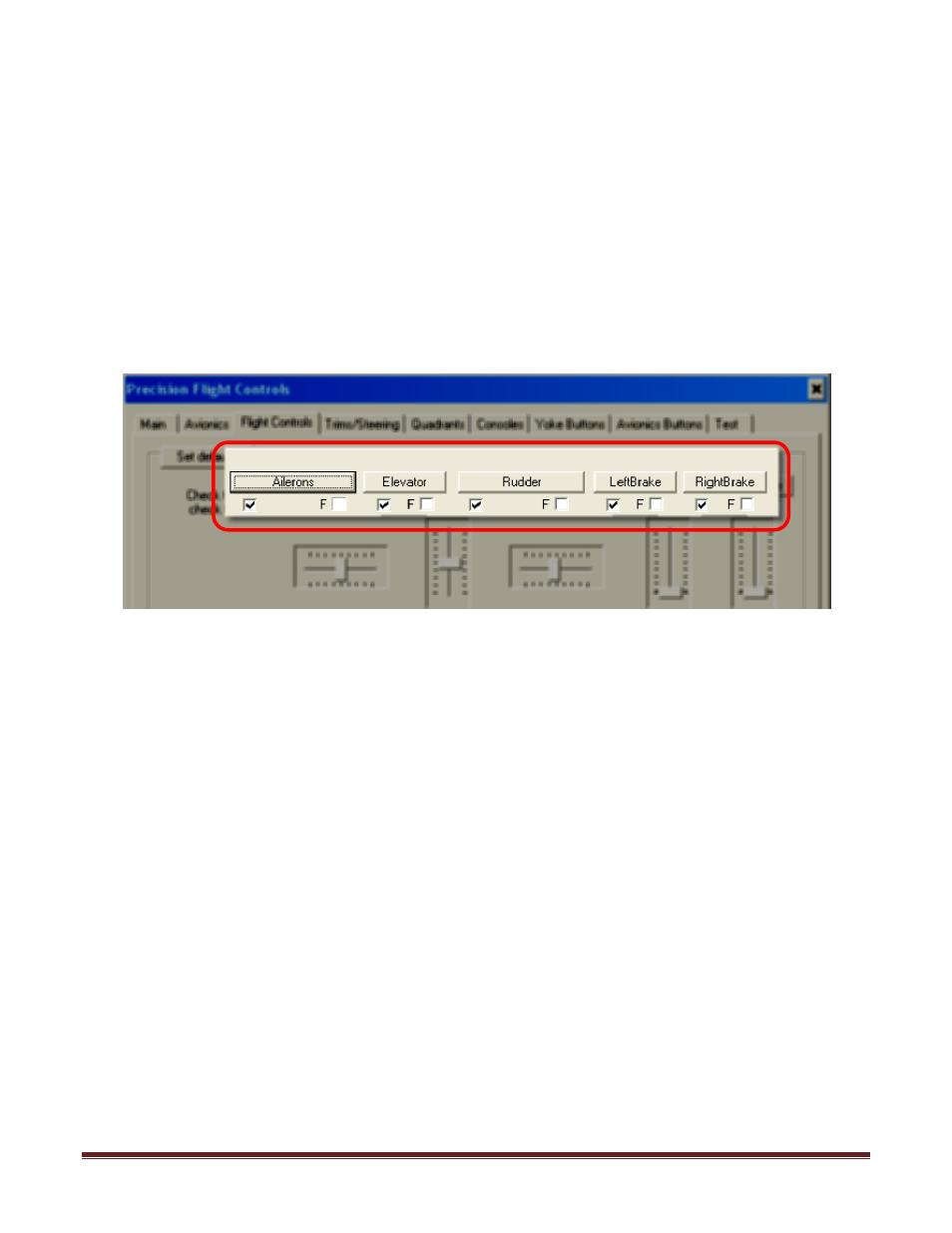 Enable and calibrate main flight controls, C1. enable main flight controls | Precision Flight Serial CAT I and Microsoft Flight Simulator 9 (2004) User Manual | Page 10 / 16