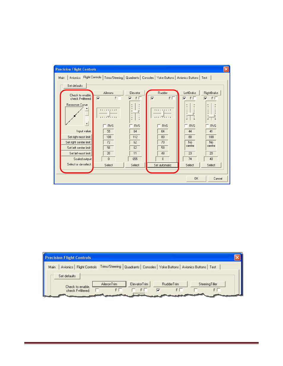 Enable and calibrate trim, C3. rudder calibration | Precision Flight Serial CAT I and Microsoft Flight Simulator 9 (2004) User Manual | Page 13 / 16