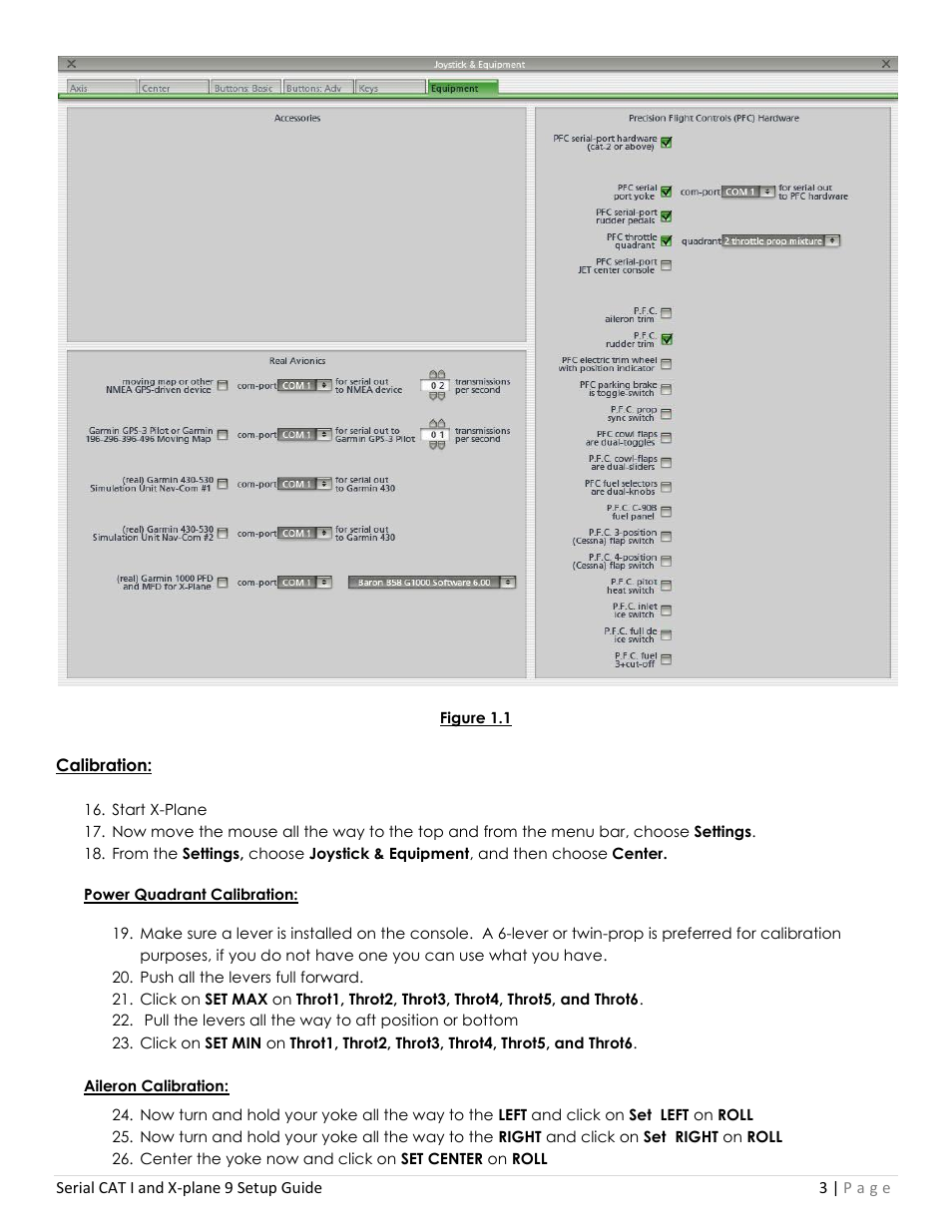 Precision Flight Serial CAT I and X-Plane 9 User Manual | Page 3 / 4