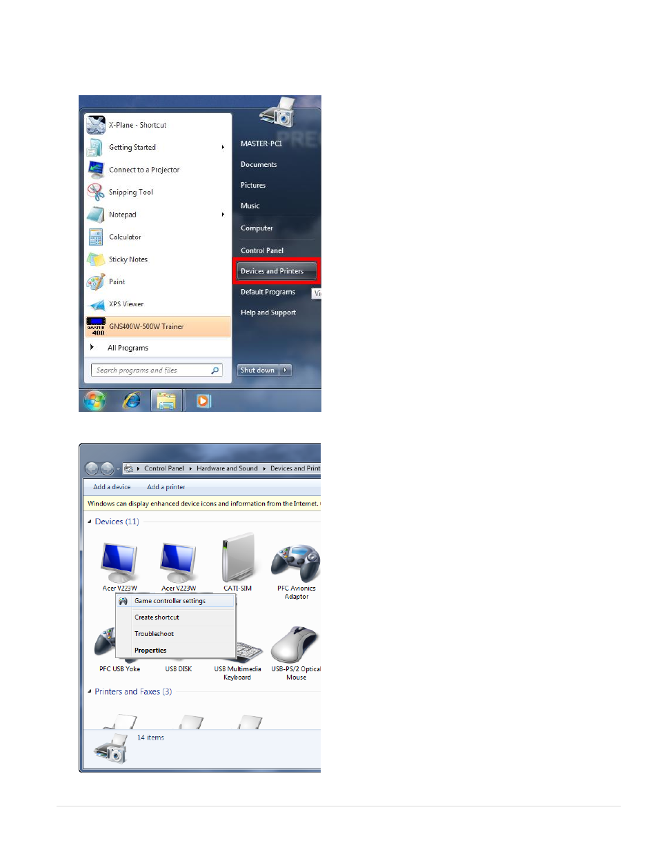 Usb cirrus pedals calibration | Precision Flight USB CAT I and X-Plane 9 User Manual | Page 17 / 23