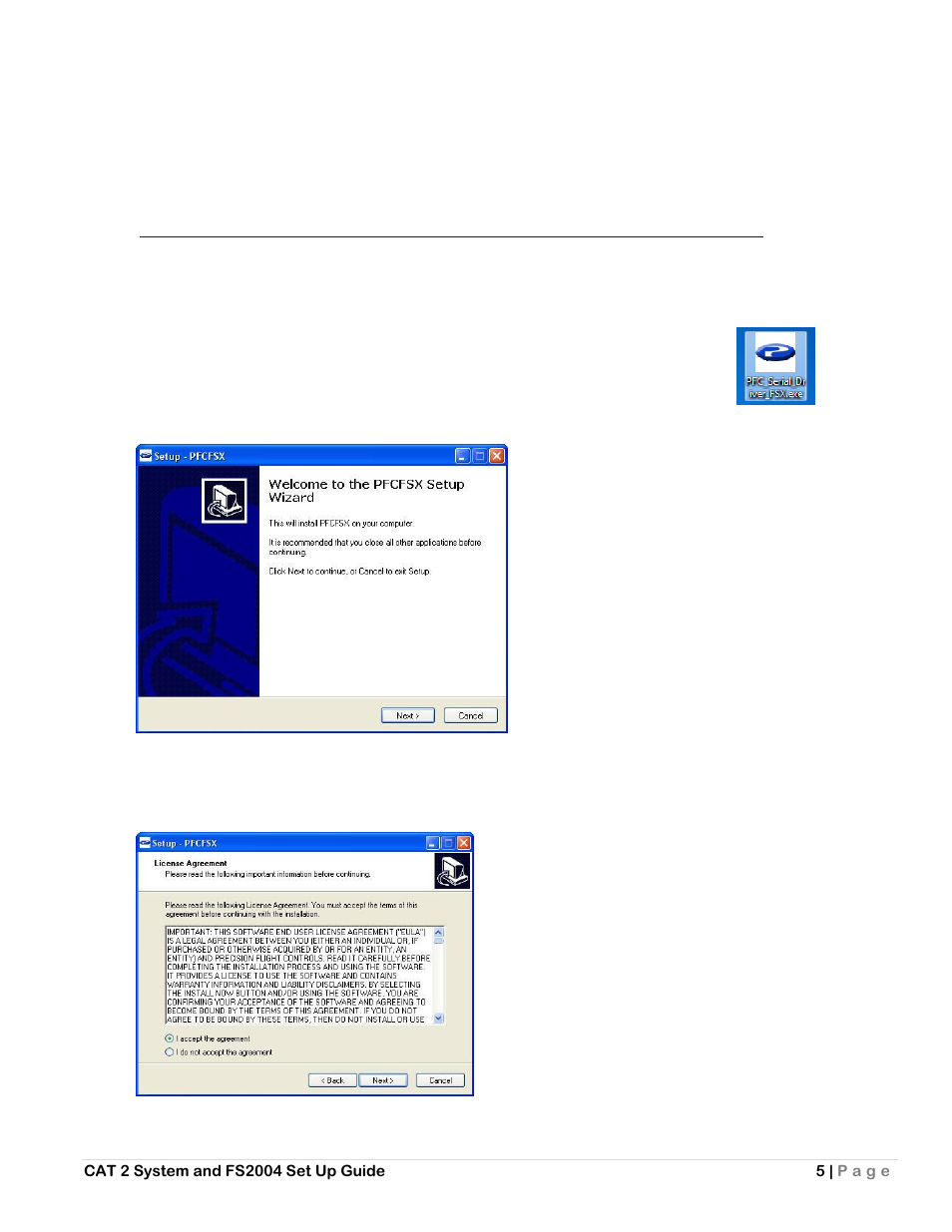 C. installation of pfc driver (dll) | Precision Flight Serial CAT II and Microsoft Flight Simulator 9 (2004) User Manual | Page 5 / 14