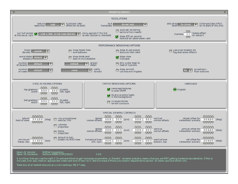 Full size rendering option settings, Full size rendering option settings -25 | Precision Flight Serial CAT II and X-Plane 9 User Manual | Page 25 / 25